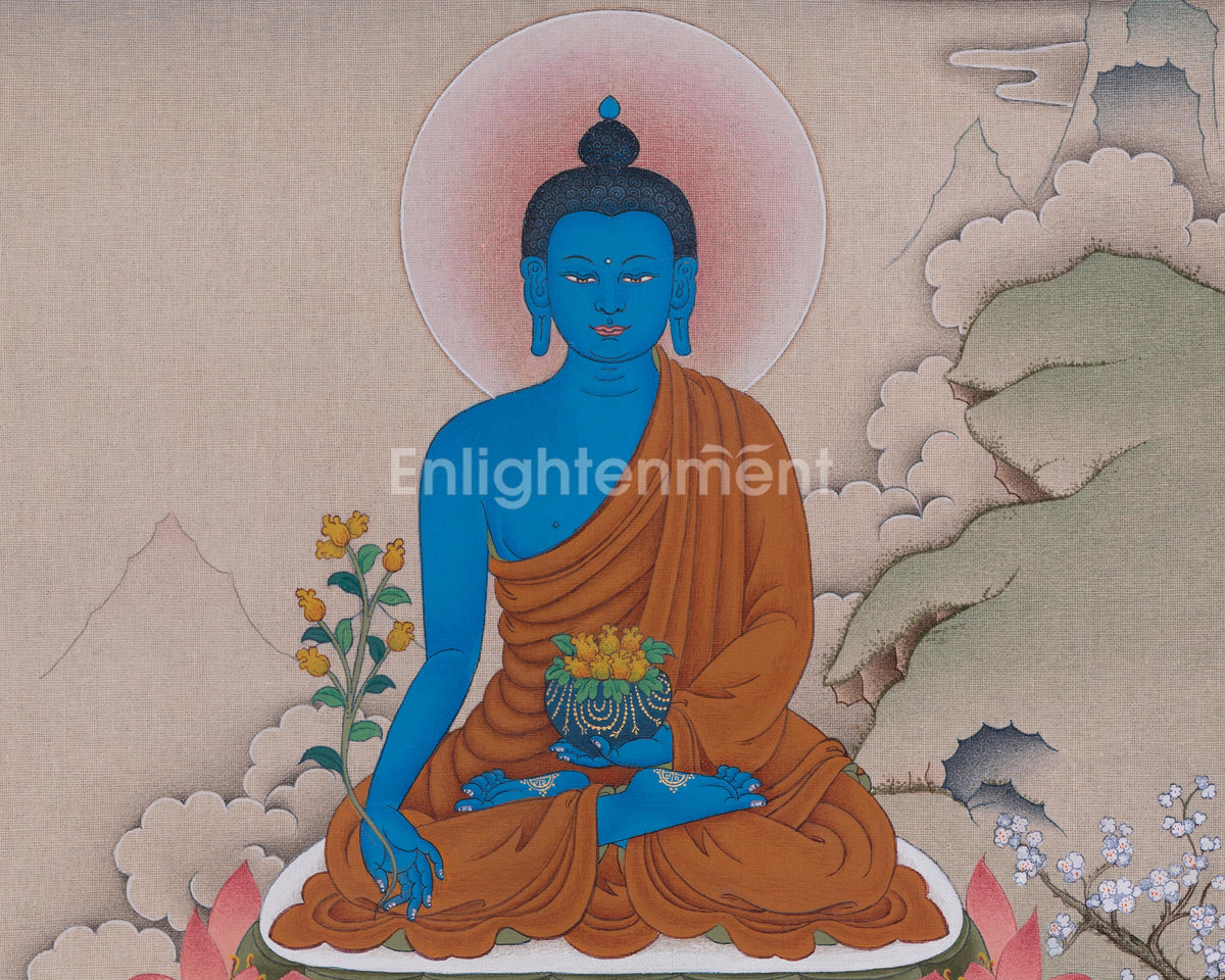 Bhaisajyaguru Art | Medicine Buddha Thangka | Enlightened Master of Healing