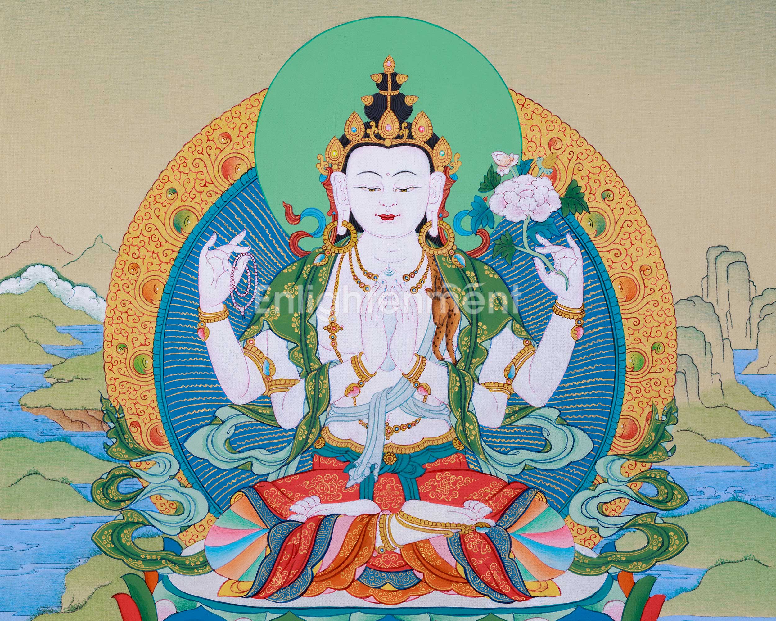 Small Gold Avalokiteshvara Thangka