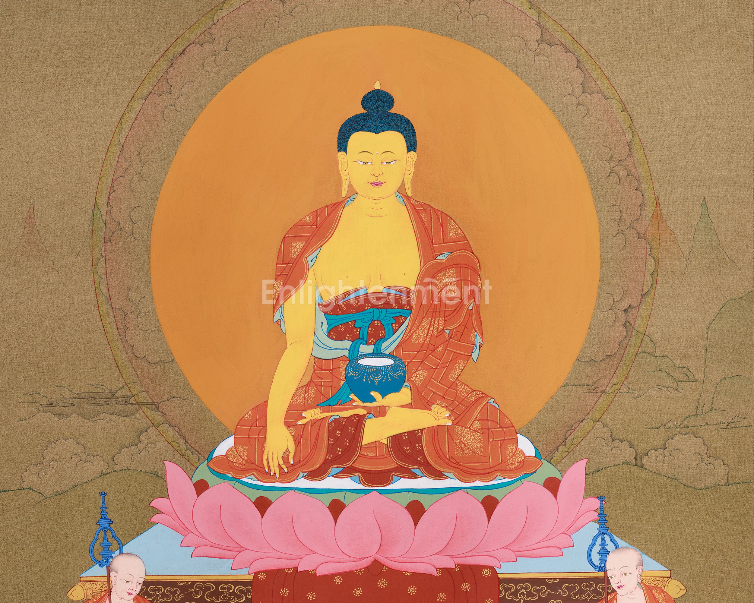 Buddha Shakyamuni with Disciples | Sacred Art of Compassion and Wisdom