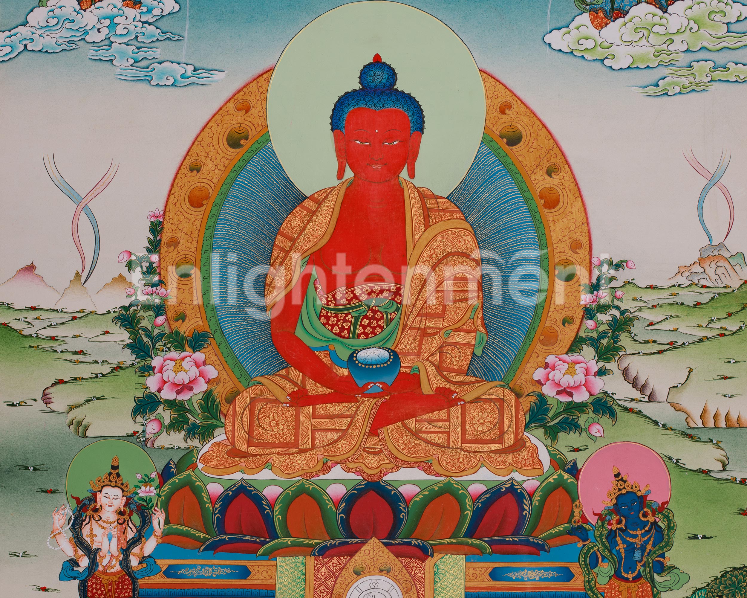 Amitabha Buddha Sacred Art | Infinite Light | Pure Land Buddha | Wisdom Deity
