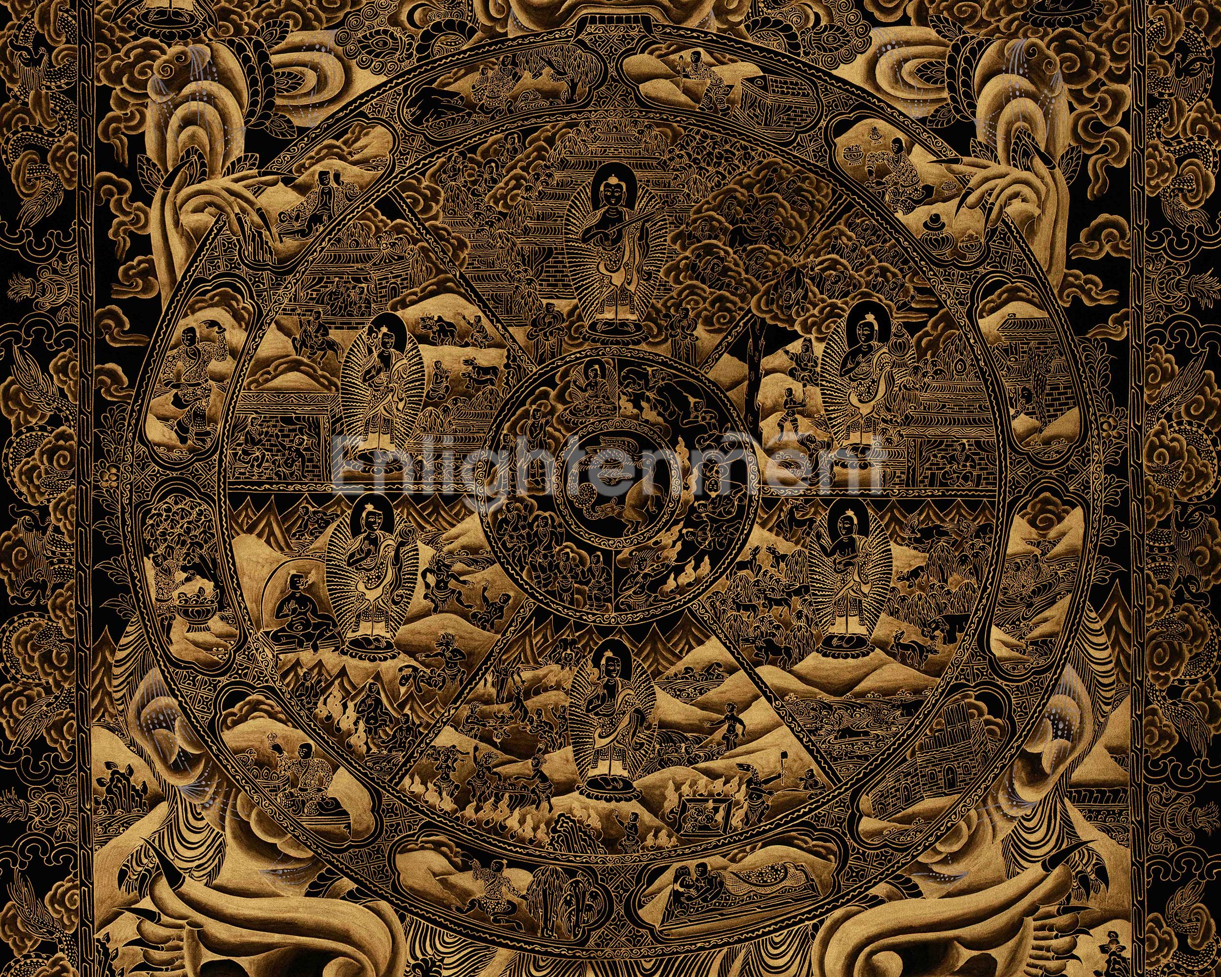 Hand Painted Wheel of Life Art | The Six Realms and Buddhist Teachings