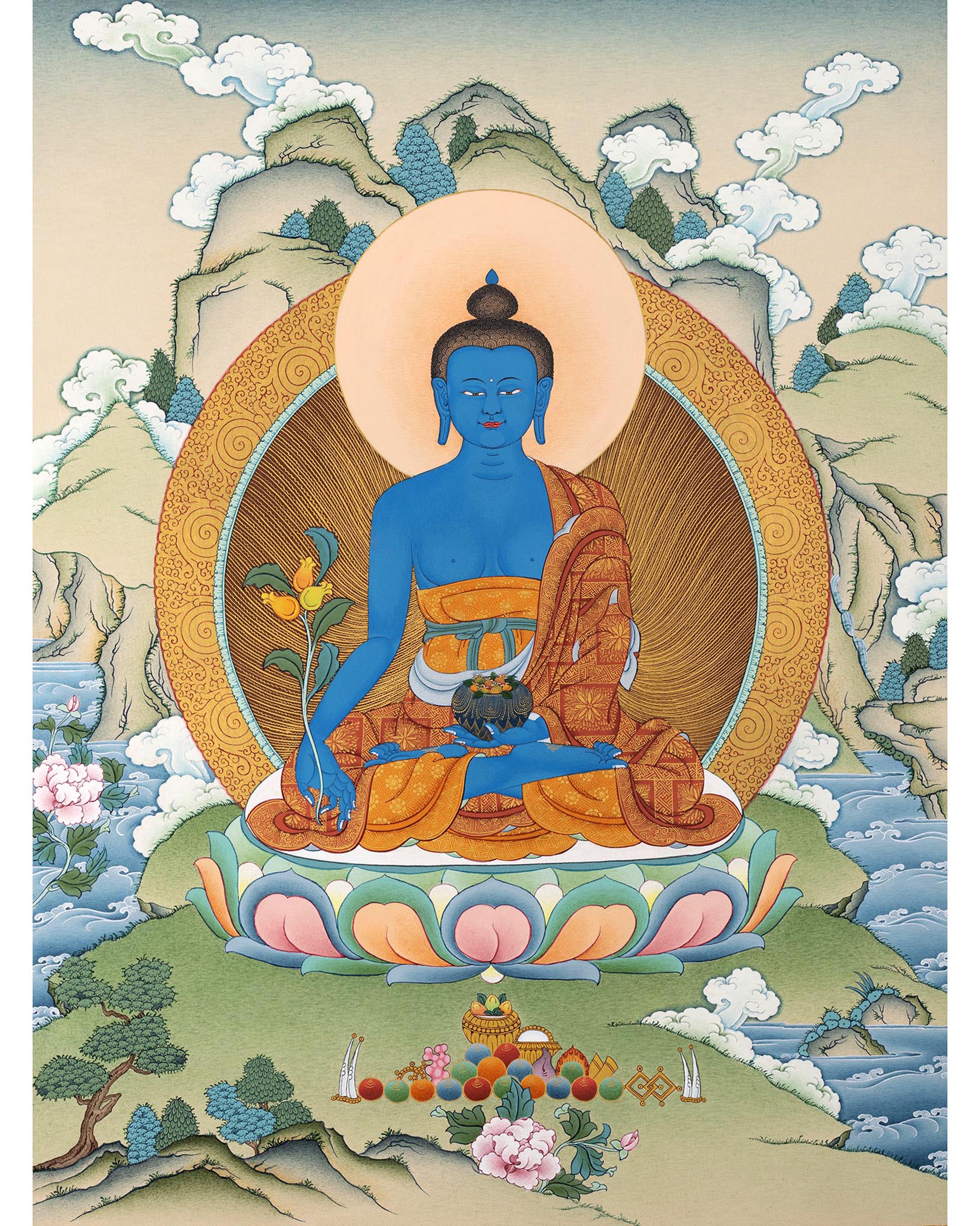 Medicine Buddha | Hand Painted Tibetan Thangka