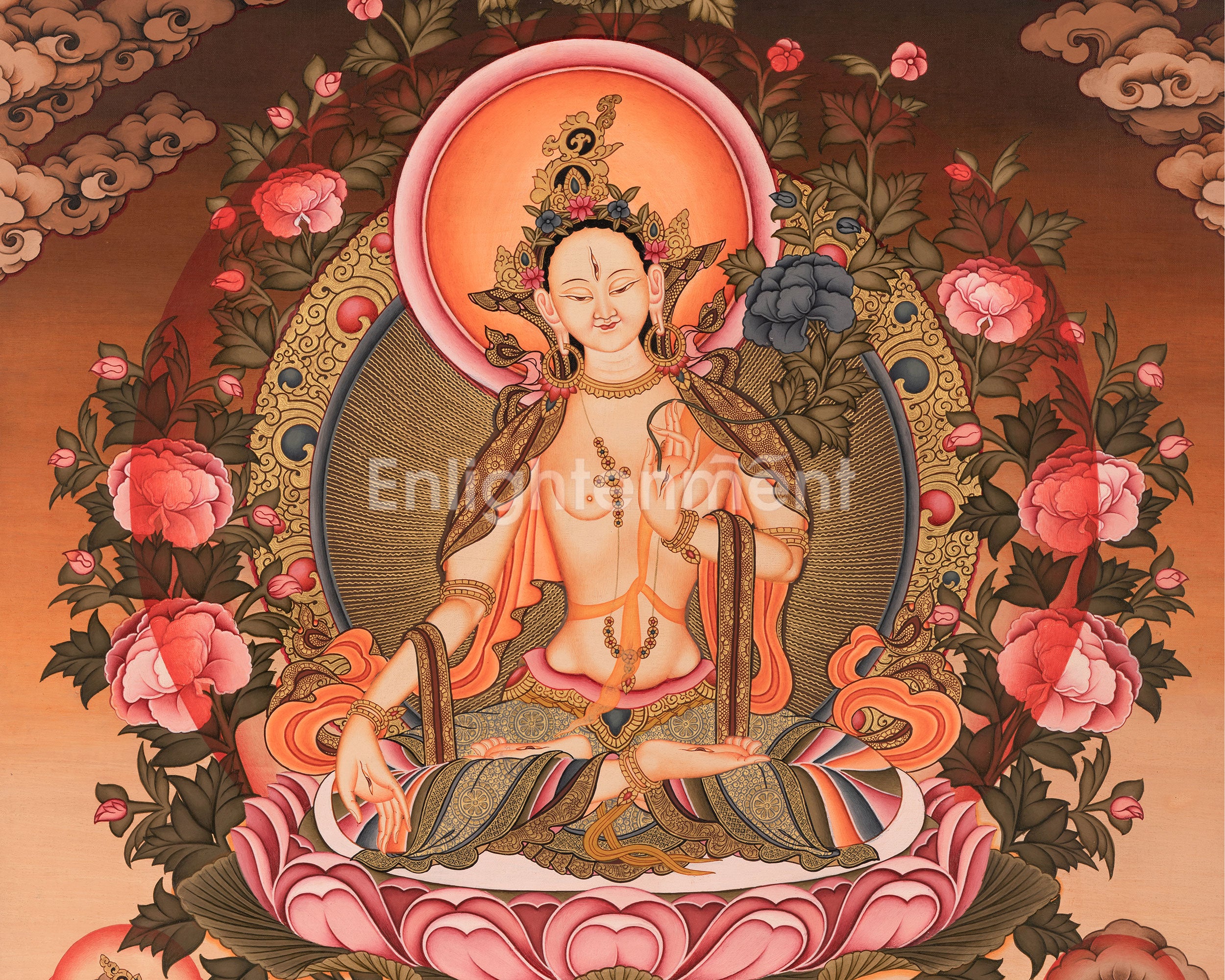 Mother White Tara Painting | Traditional Religious Wall Decor