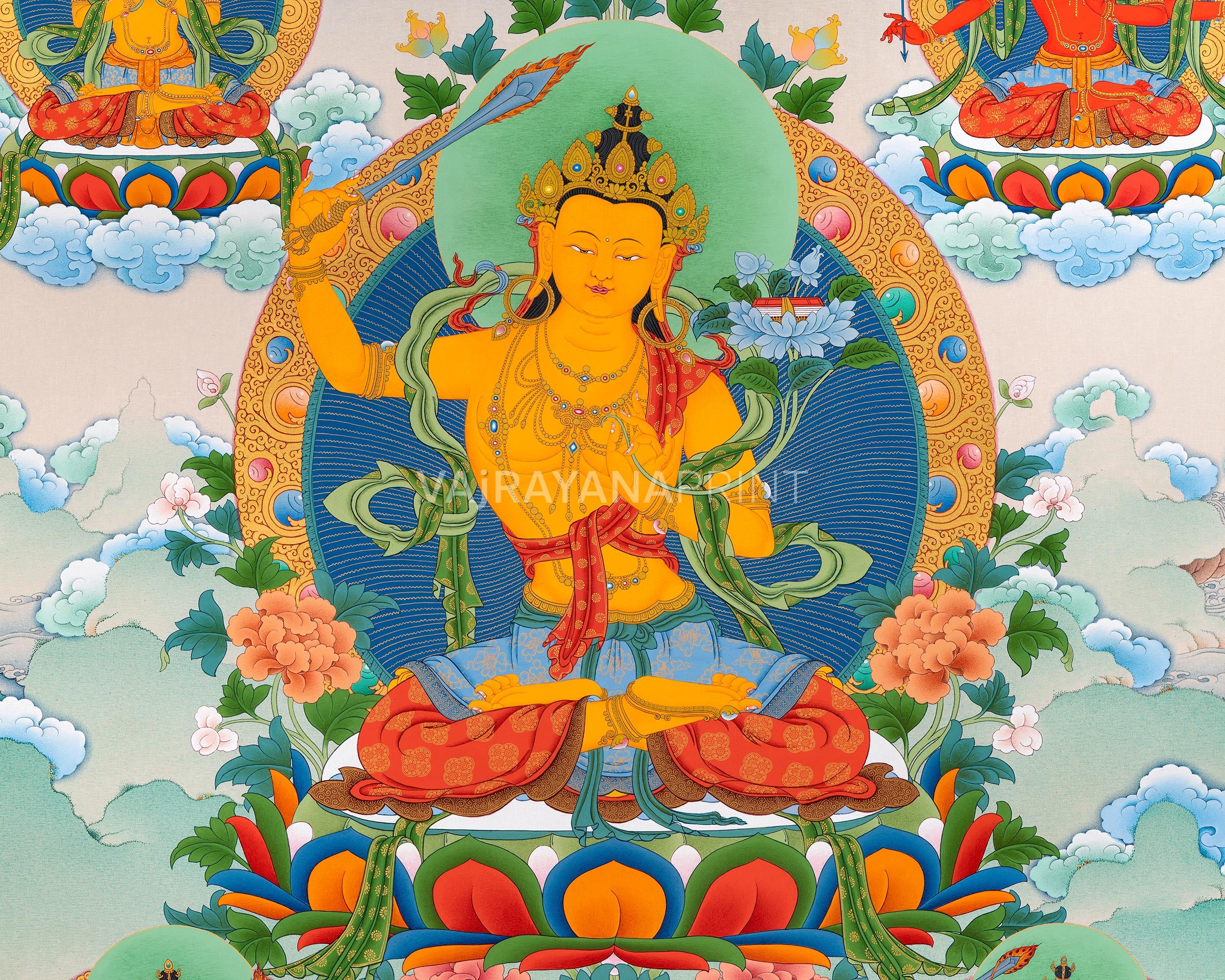 5 Manjushri Manifestations of the Divine Wisdom Buddha | Canvas Print