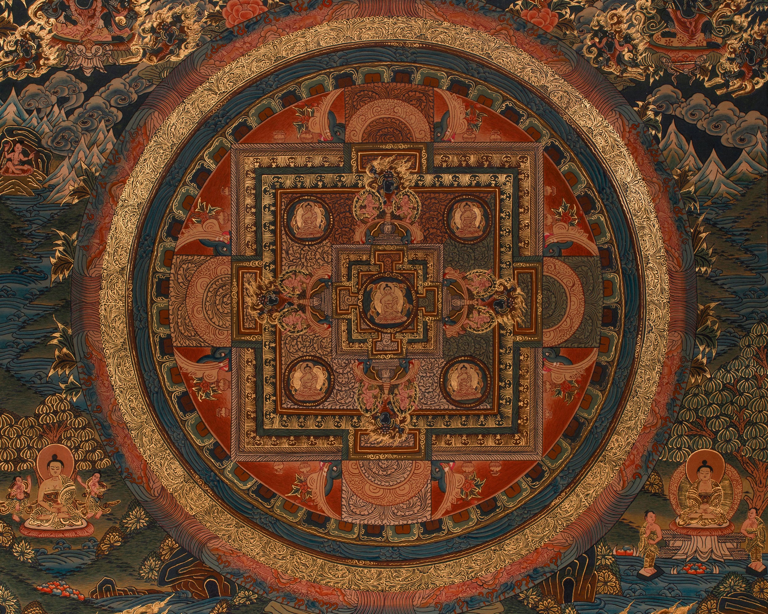 Gautam Buddha Mandala Art | Protector Deities | Spiritual Artwork