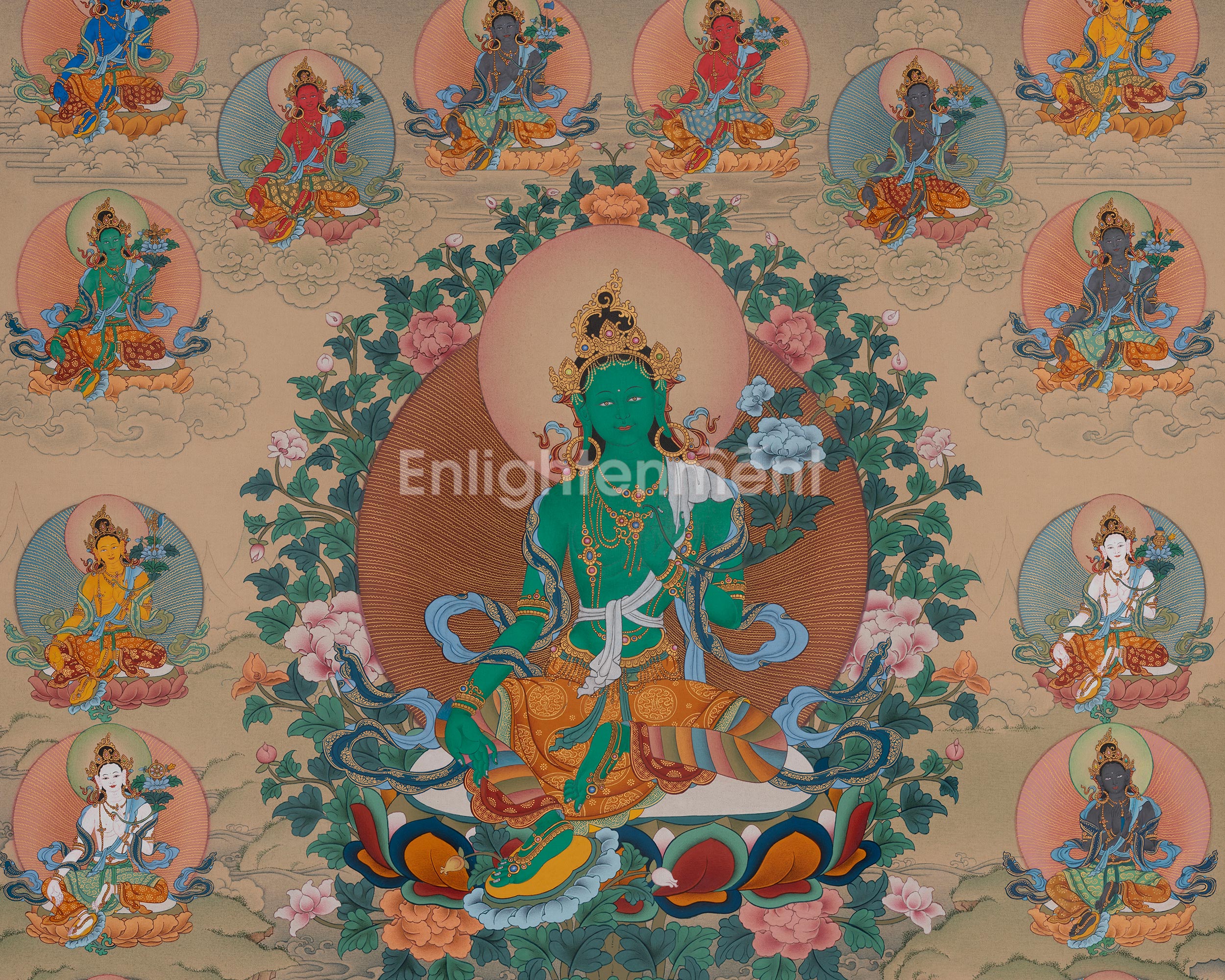 21 Tara Sacred Thangka | Himalayan Compassion Art | Spiritual Gift