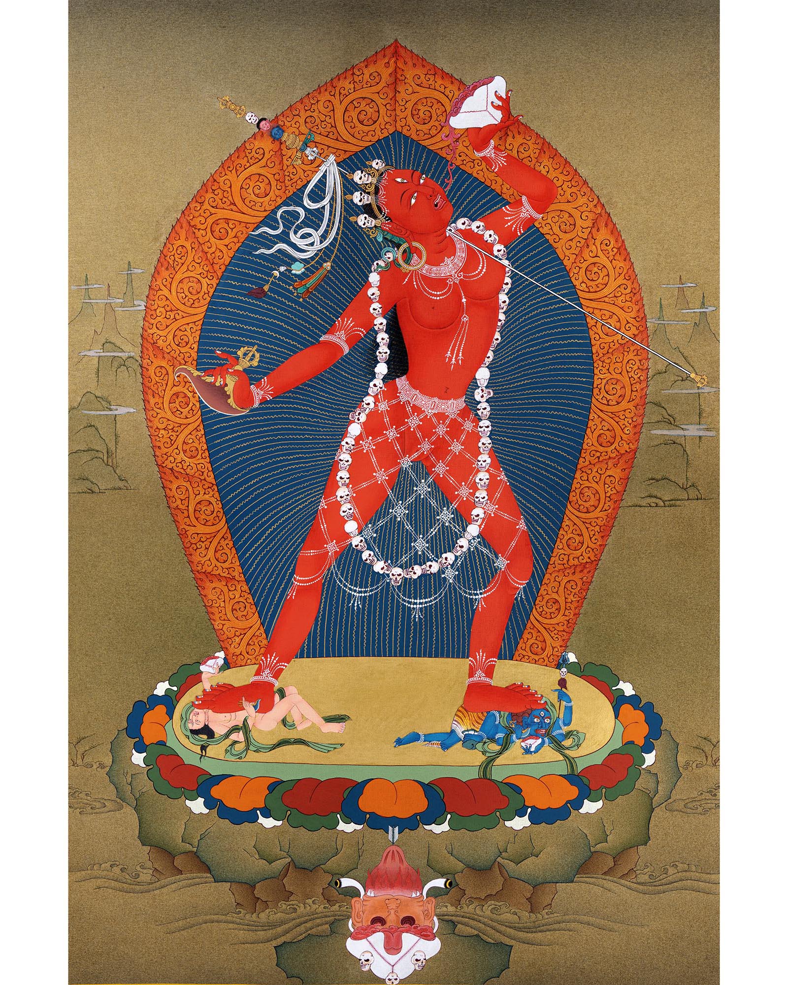 Red Vajrayogini Thangka | Wrathful Deity | Dakini Art Painting