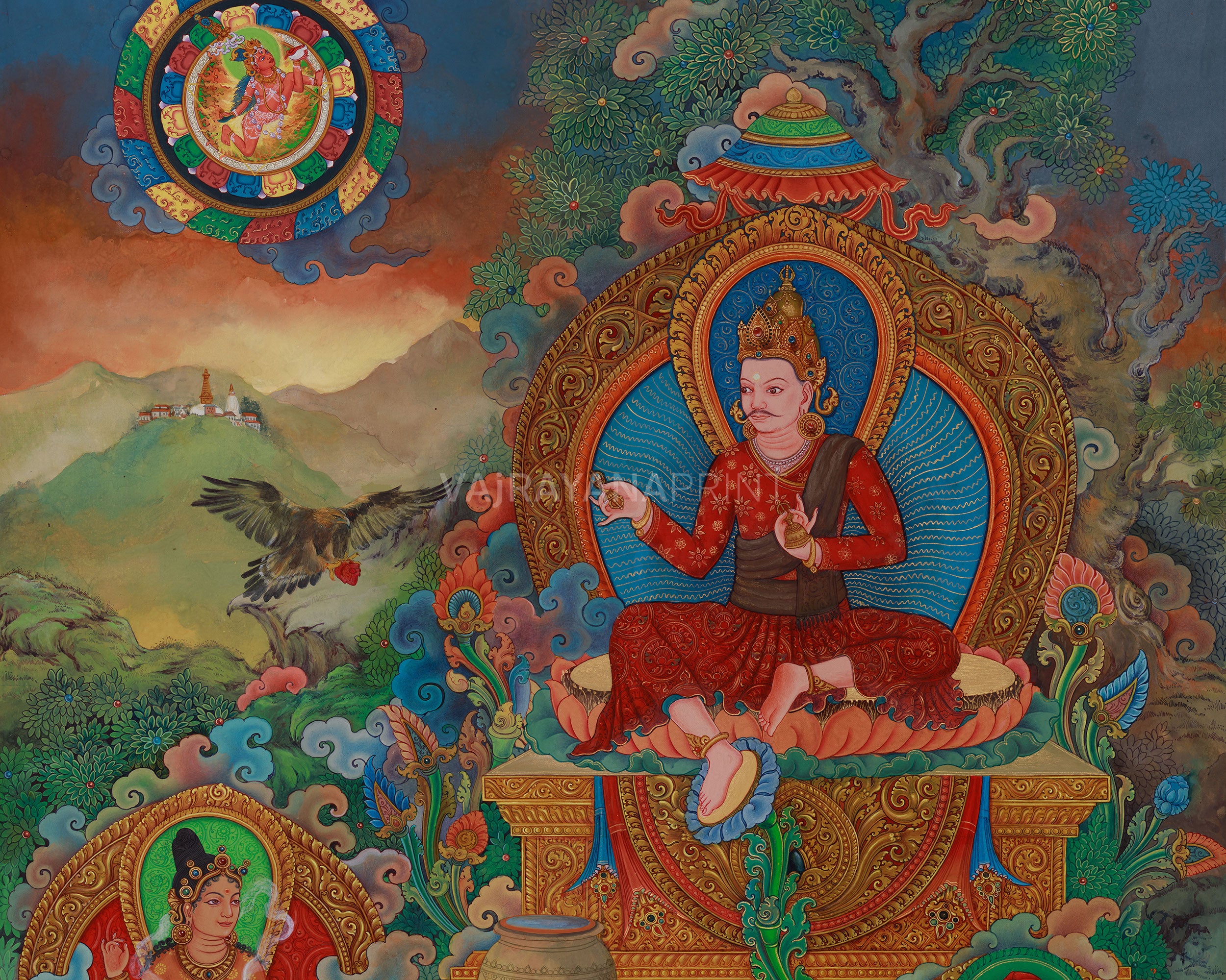 Mahasiddha of Kathmandu Valley | Jamana Gubaju Thangka Print