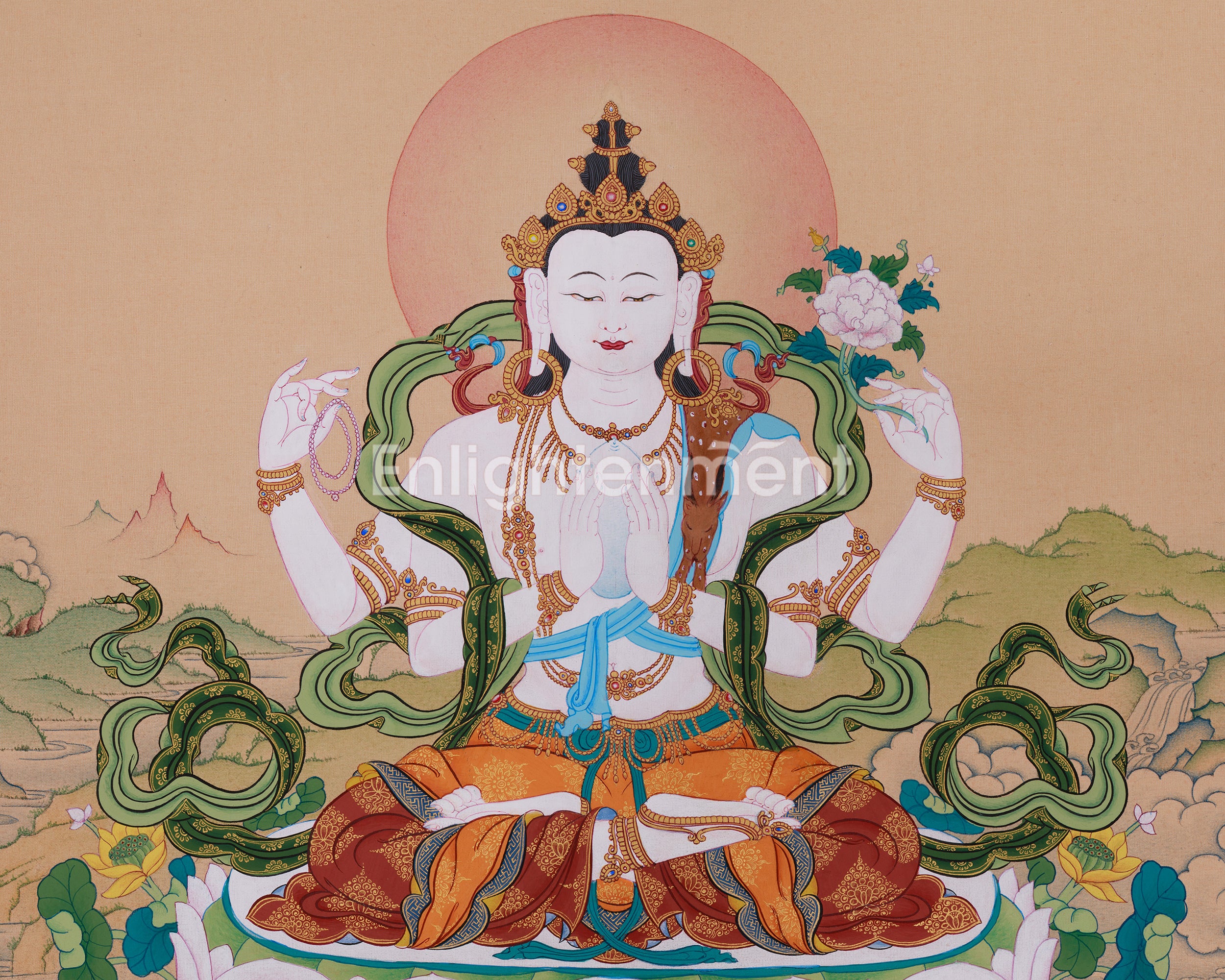 The Compassionate Bodhisattva, Chenrezig | Tibetan Art of Mercy and Love
