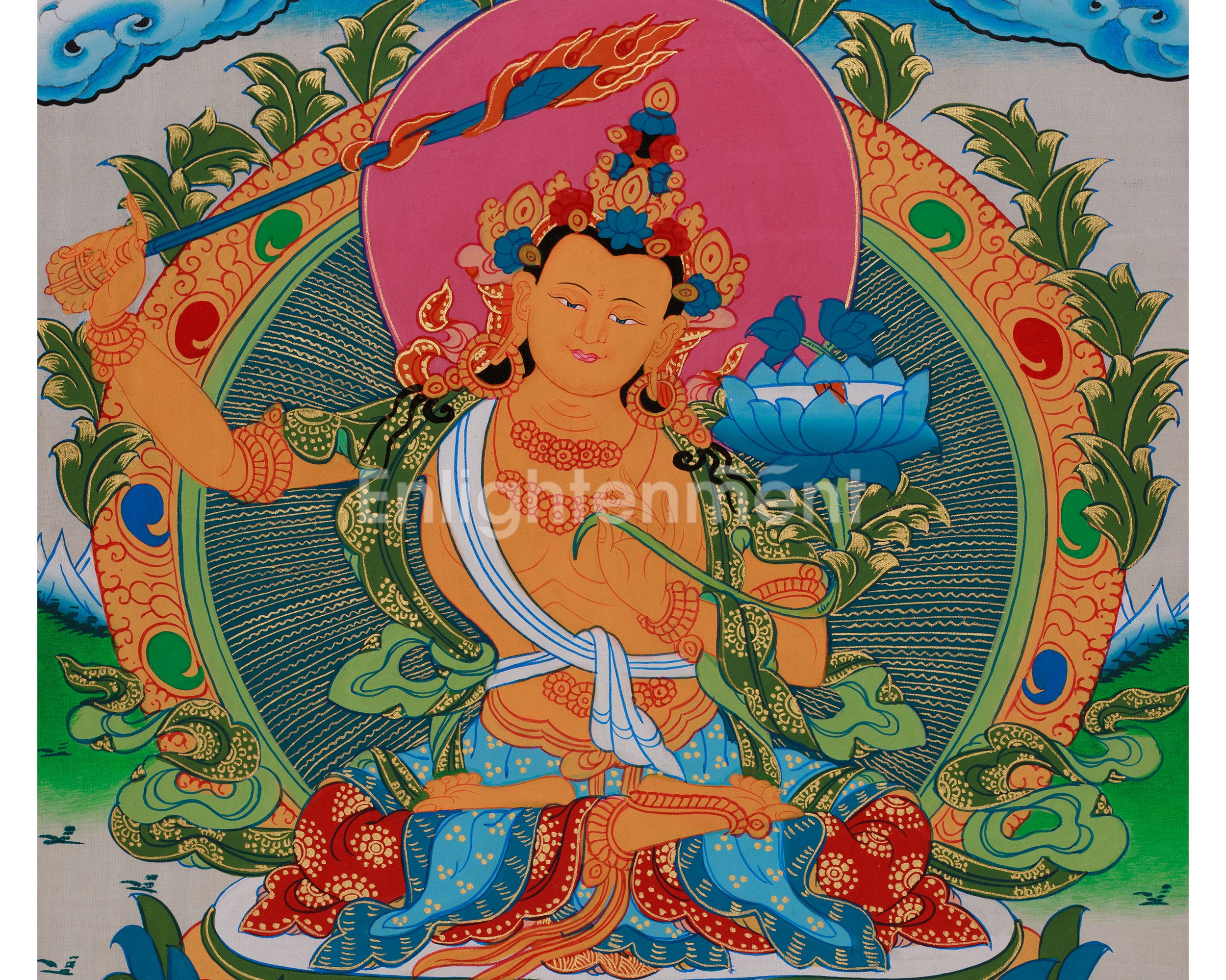 Wisdom Deity, Manjushri Artwork | Bodhisattva of Clarity and Perfected Knowledge