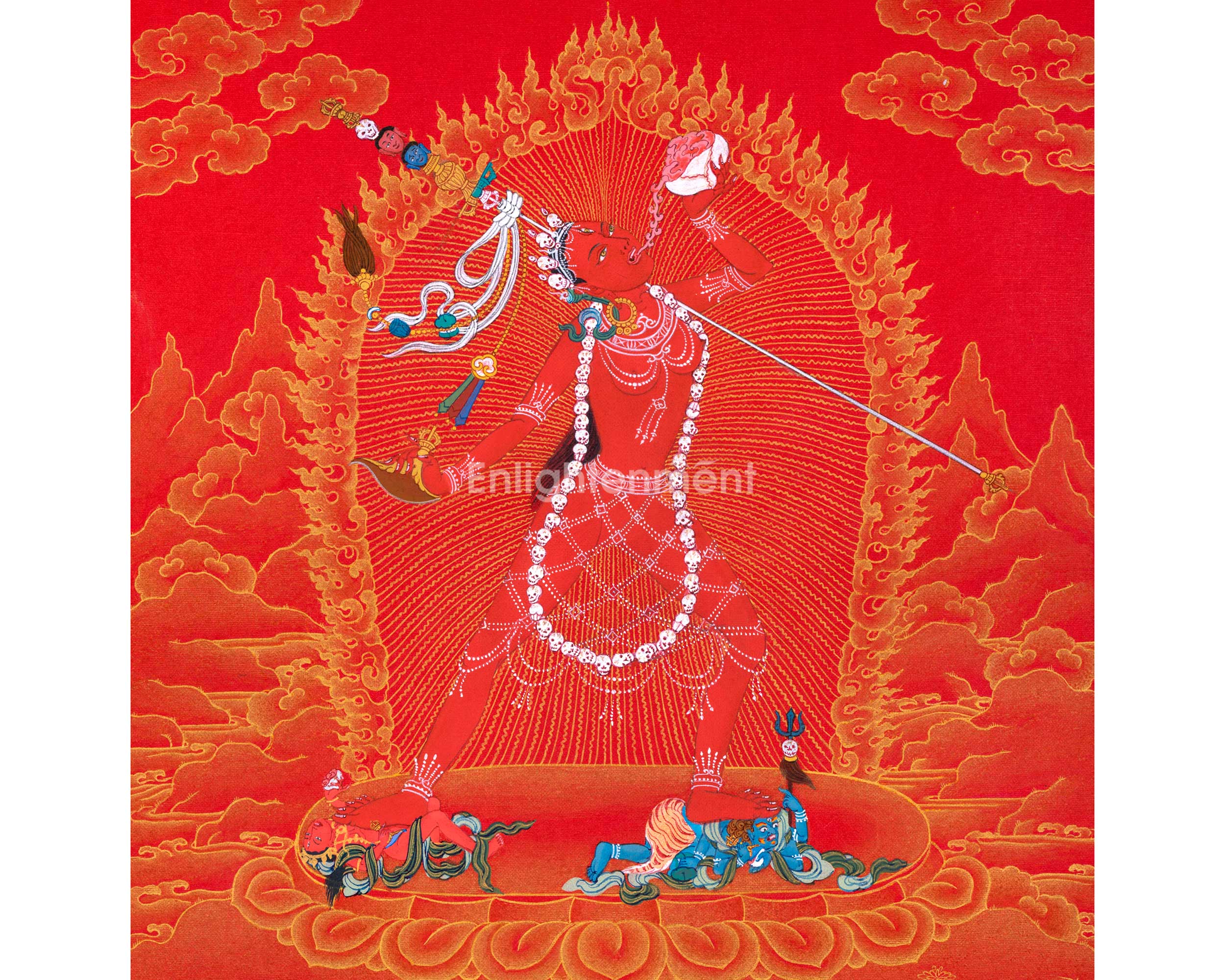 Vajrayogini, Red and Gold Thangka for Practice