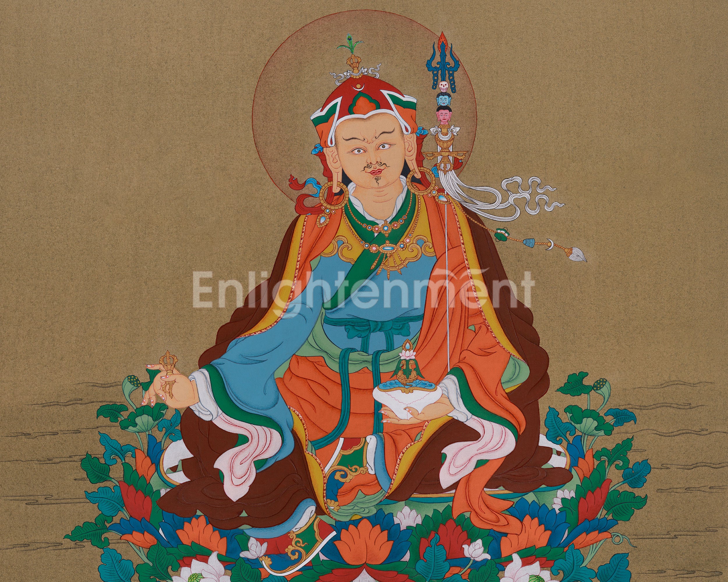 The Lotus Born Padmasambhava Thangka | Buddha of Wisdom and Compassion