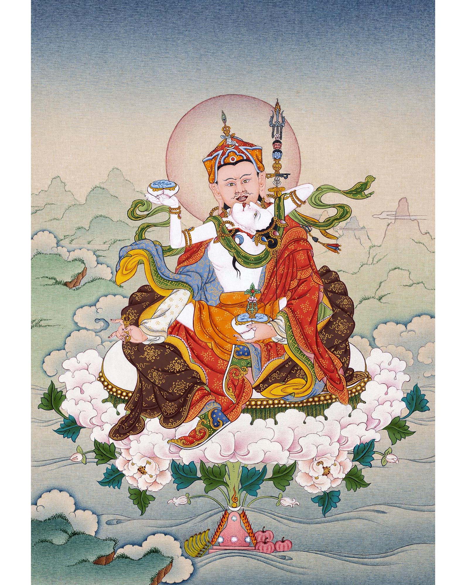 Guru Rinpoche with Consort | Guru Padmasambhava Thangka Painting