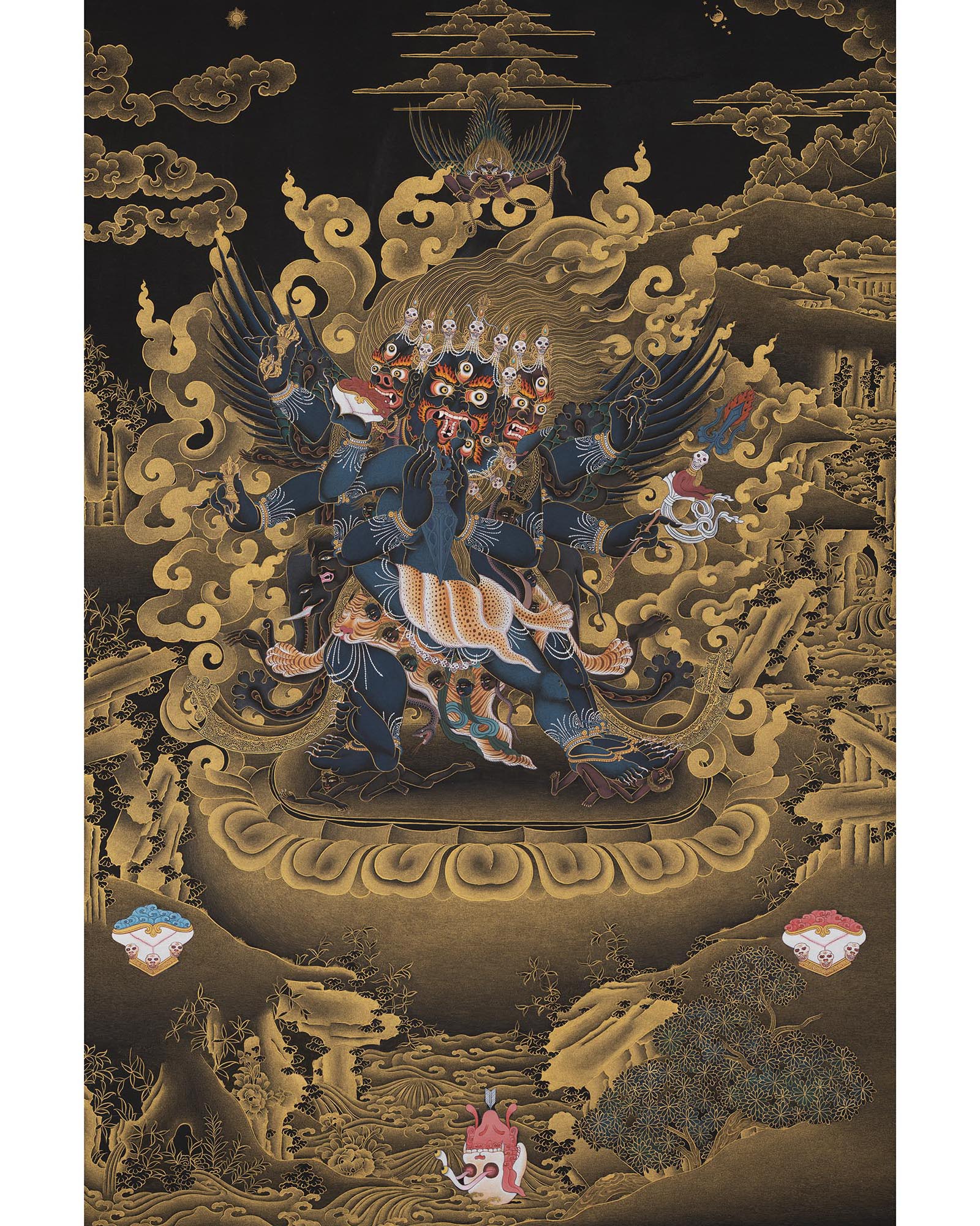 Vajrakilaya Thangka | Traditionally Hand Painted Tibetan Thangka Painting