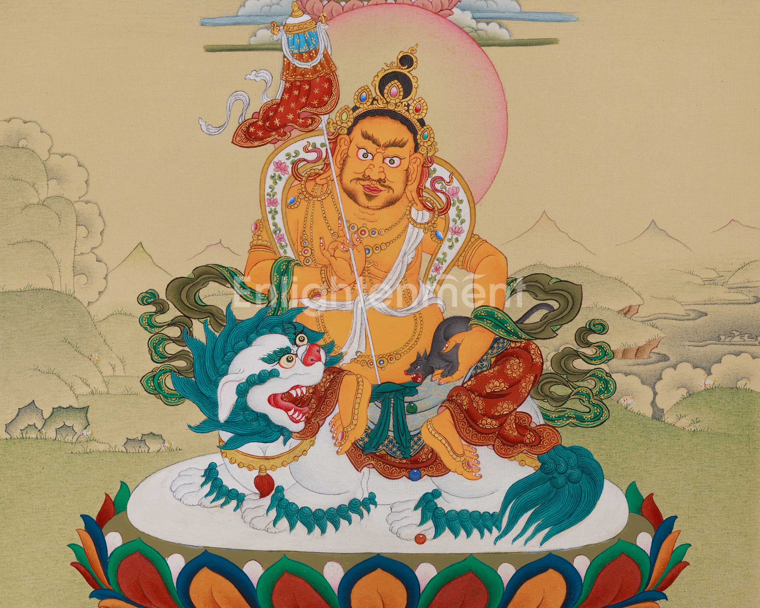 Traditional Thangka of Namtoshe with Ratnasambhava | A Sacred Representation of Abundance
