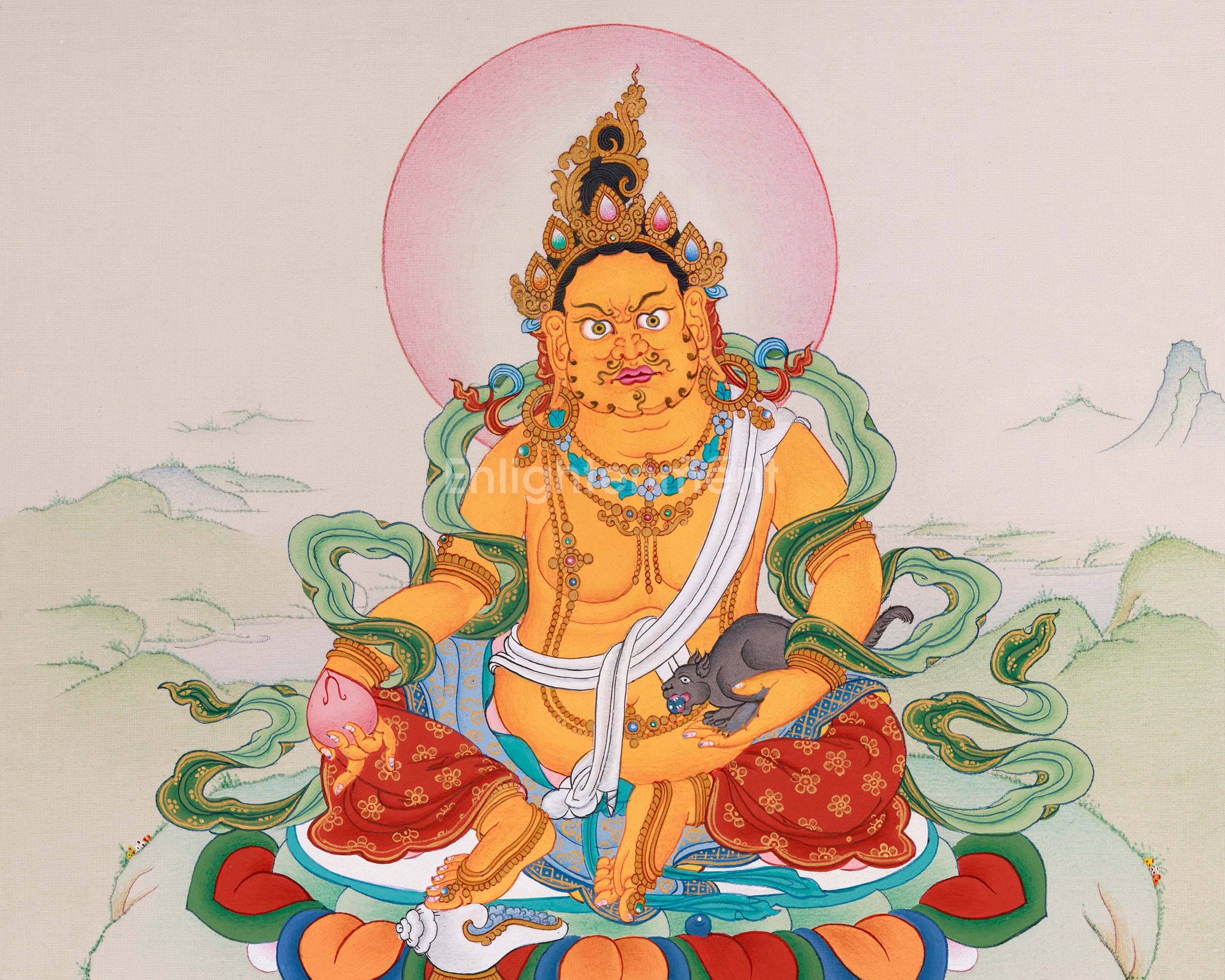 Dzambhala Jewels Deity Art Thangka