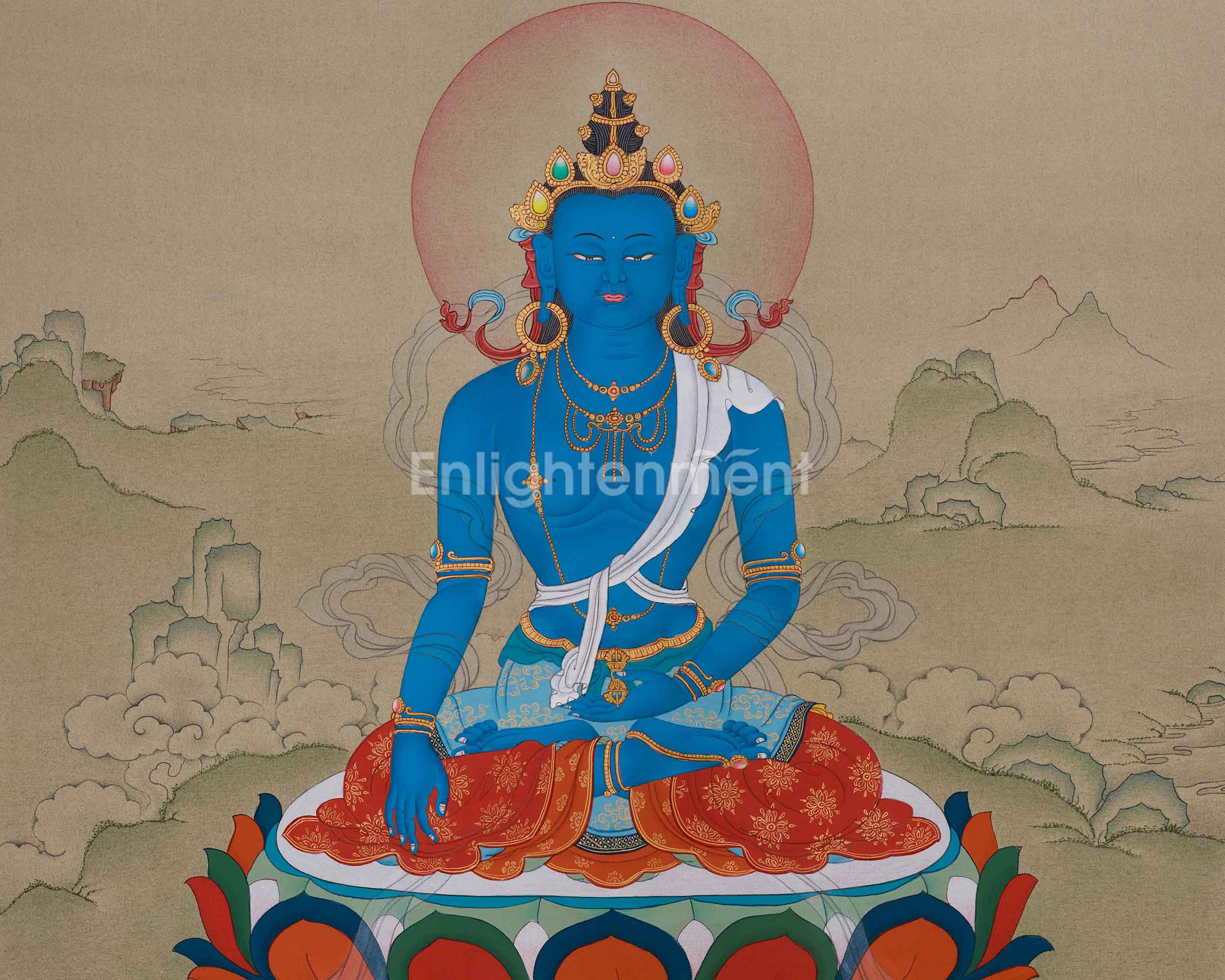 Buddhist Protector Mitrupa Thangka | A Sacred Guardian of Wisdom