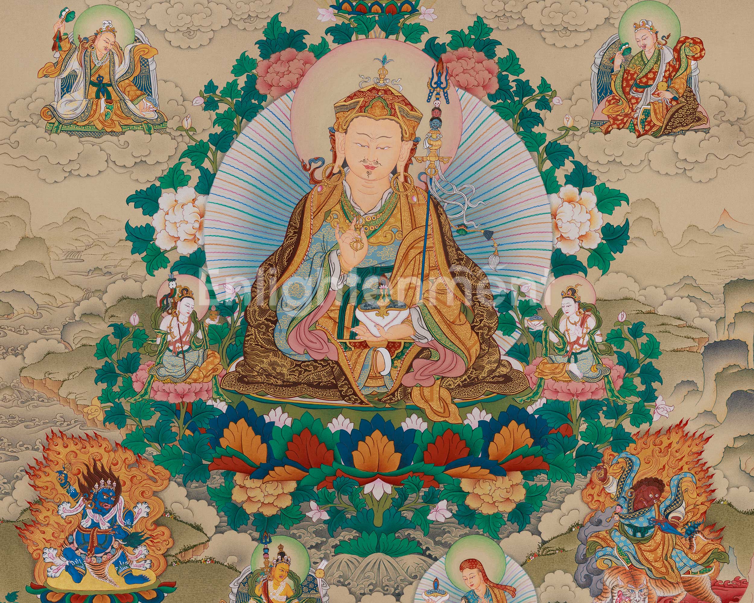 Traditional Thangka of Guru Sangye | Sacred Tibetan Meditation and Lineage Painting