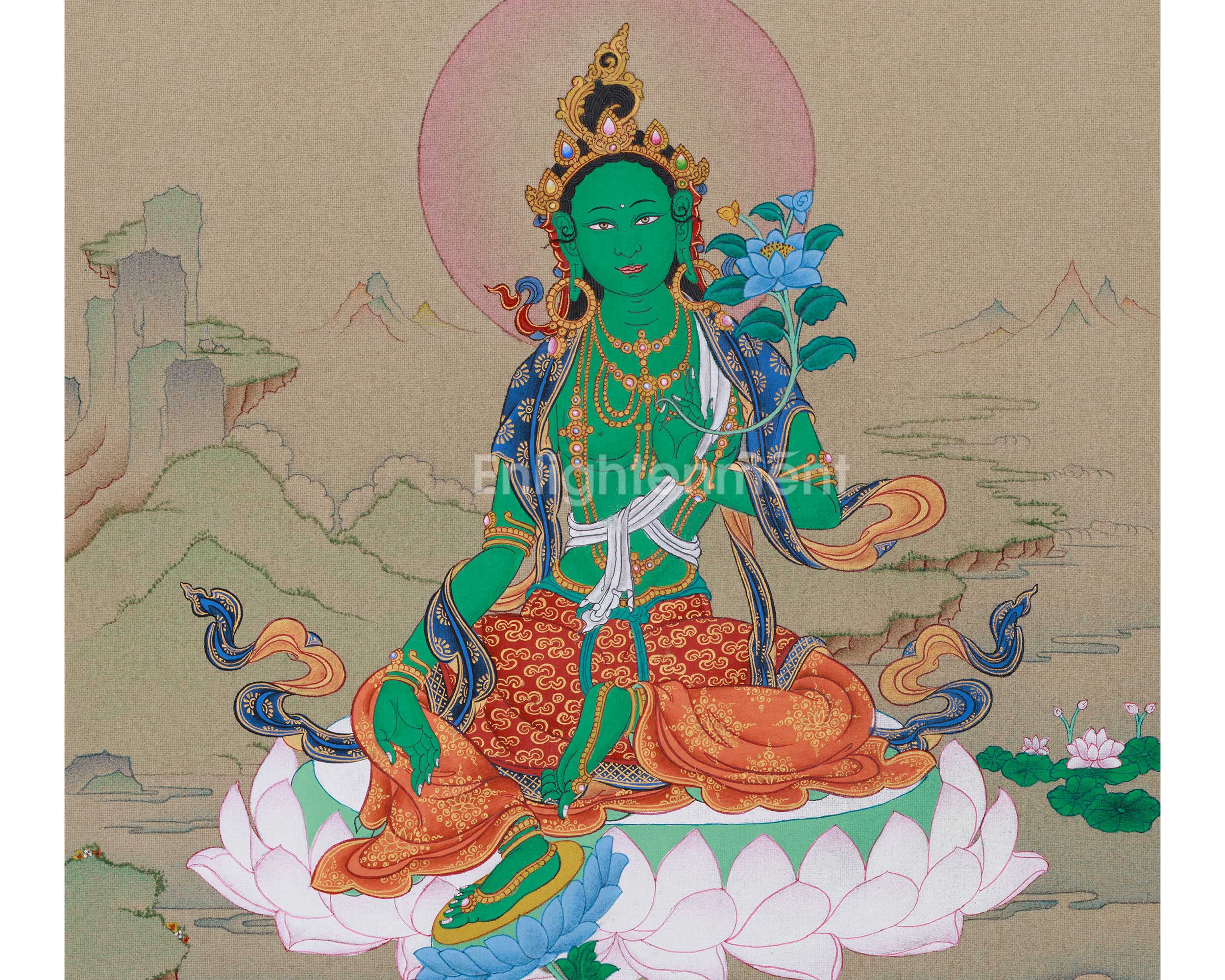 Green Tara Thangka Goddess of Compassion | Mother of Liberation
