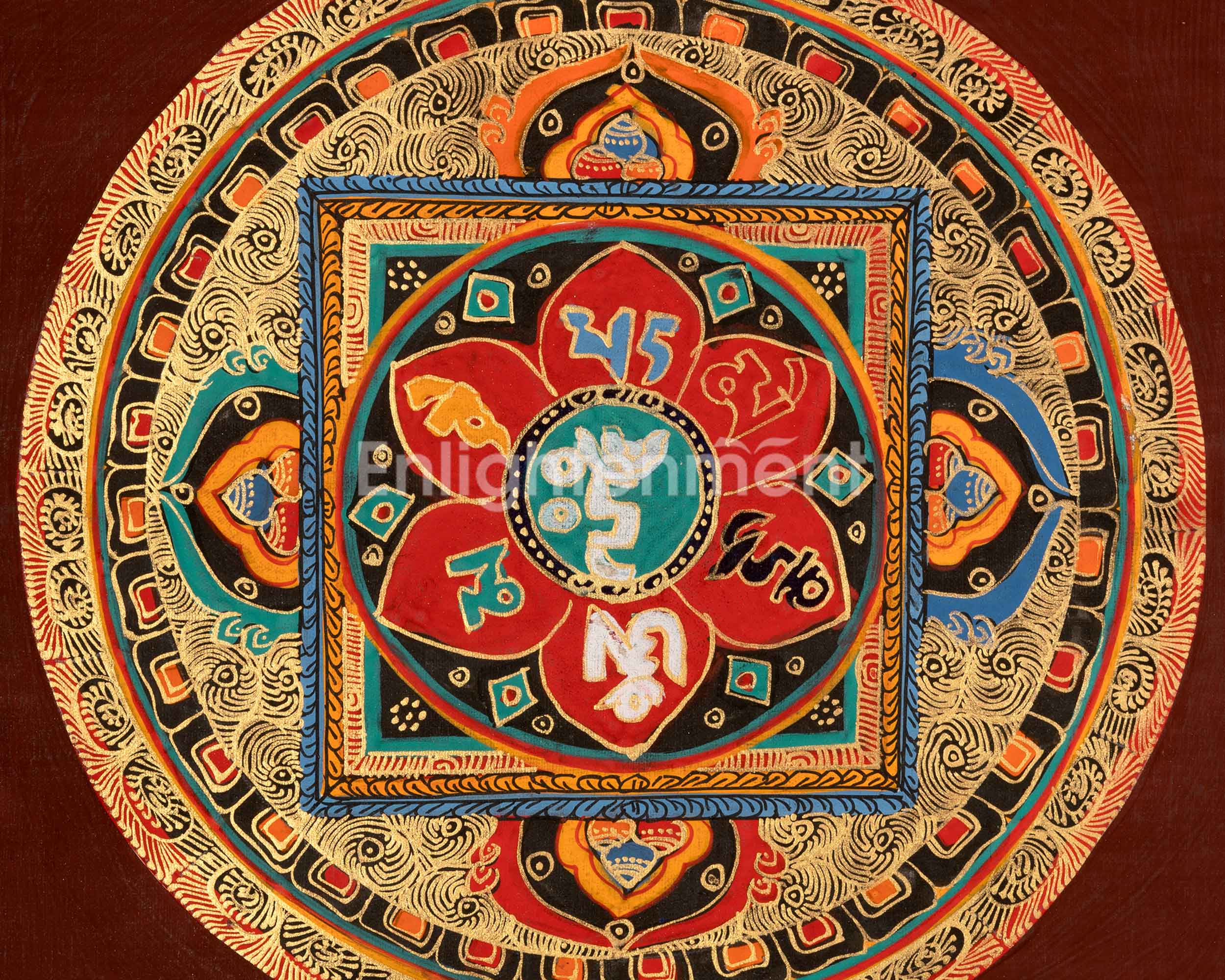 Traditional Mantra Mandala | Spiritual Symbolism for Enlightenment