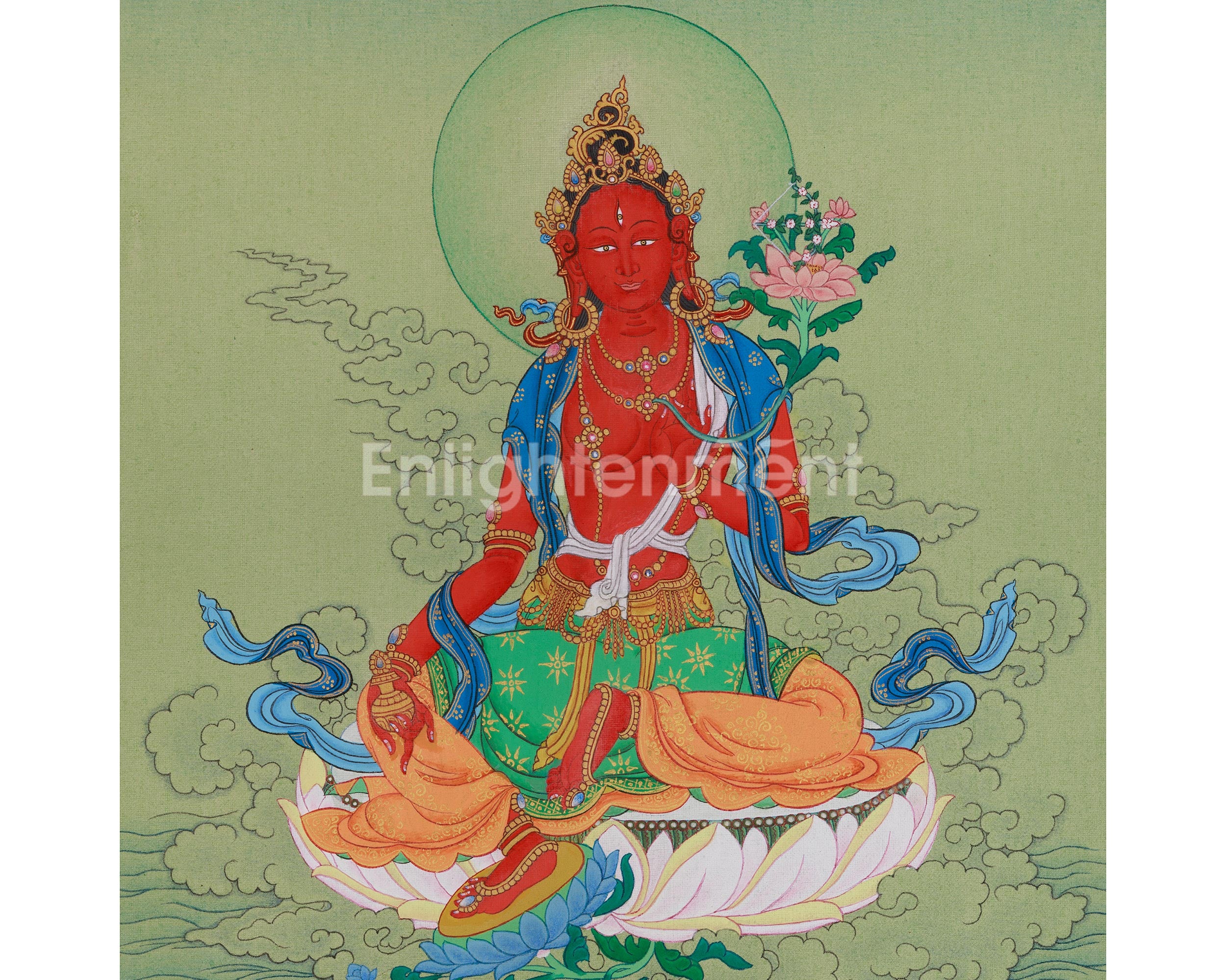 Red Tara Tibetan Thangka | Feminine Force of Transformation
