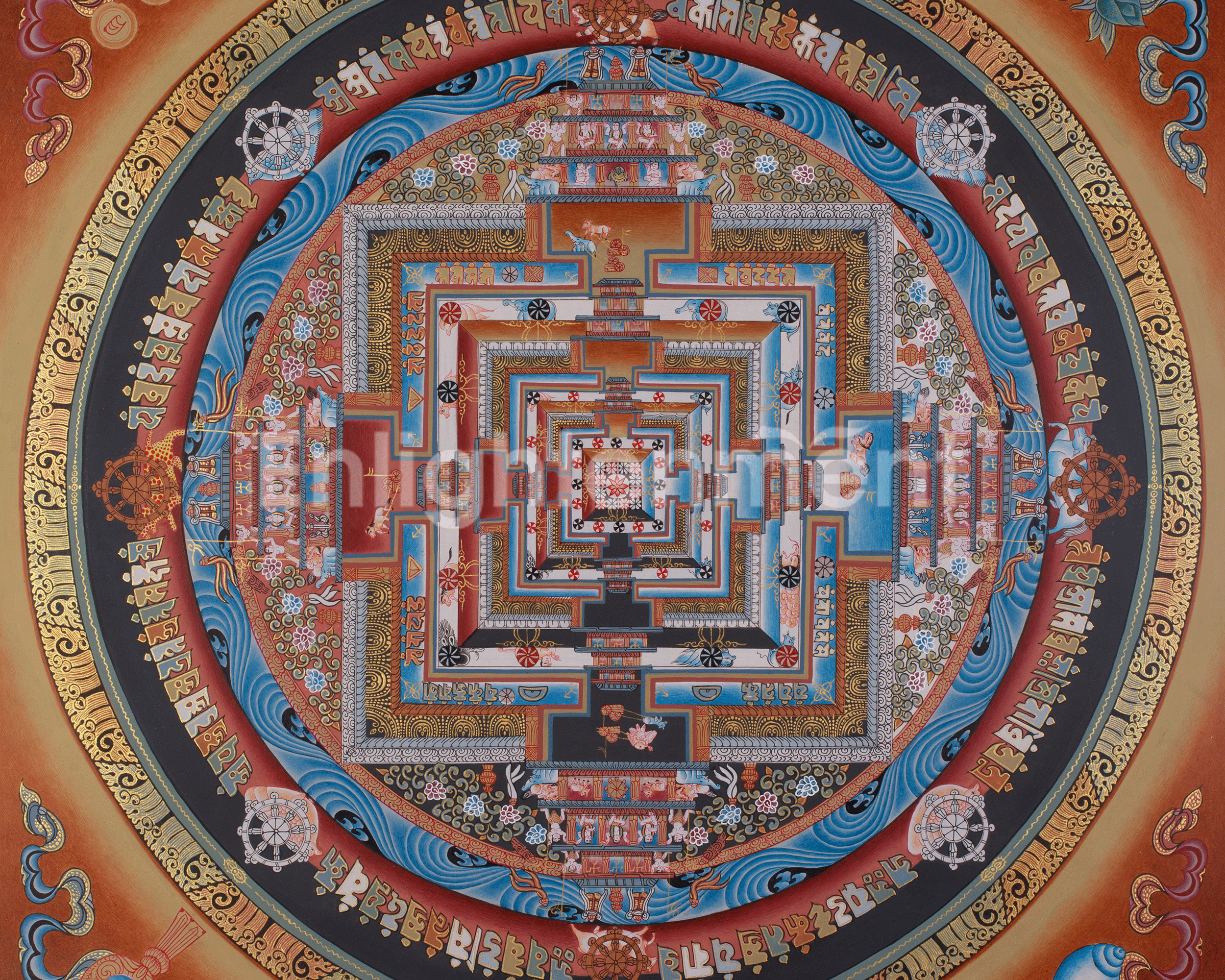 Kalachakra Mandala Meditation Art | Hand Painted Thangka