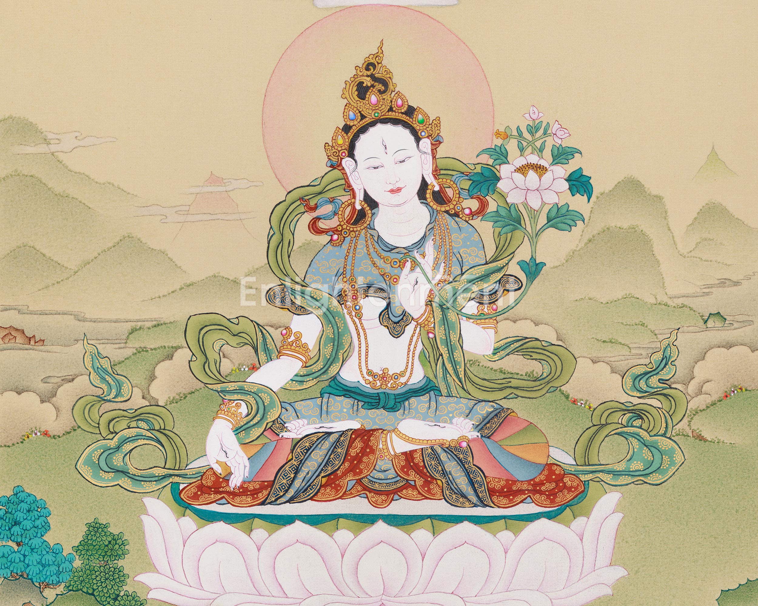 White Tara with Buddha Amitabha | The Divine Union of Compassion and Infinite Light