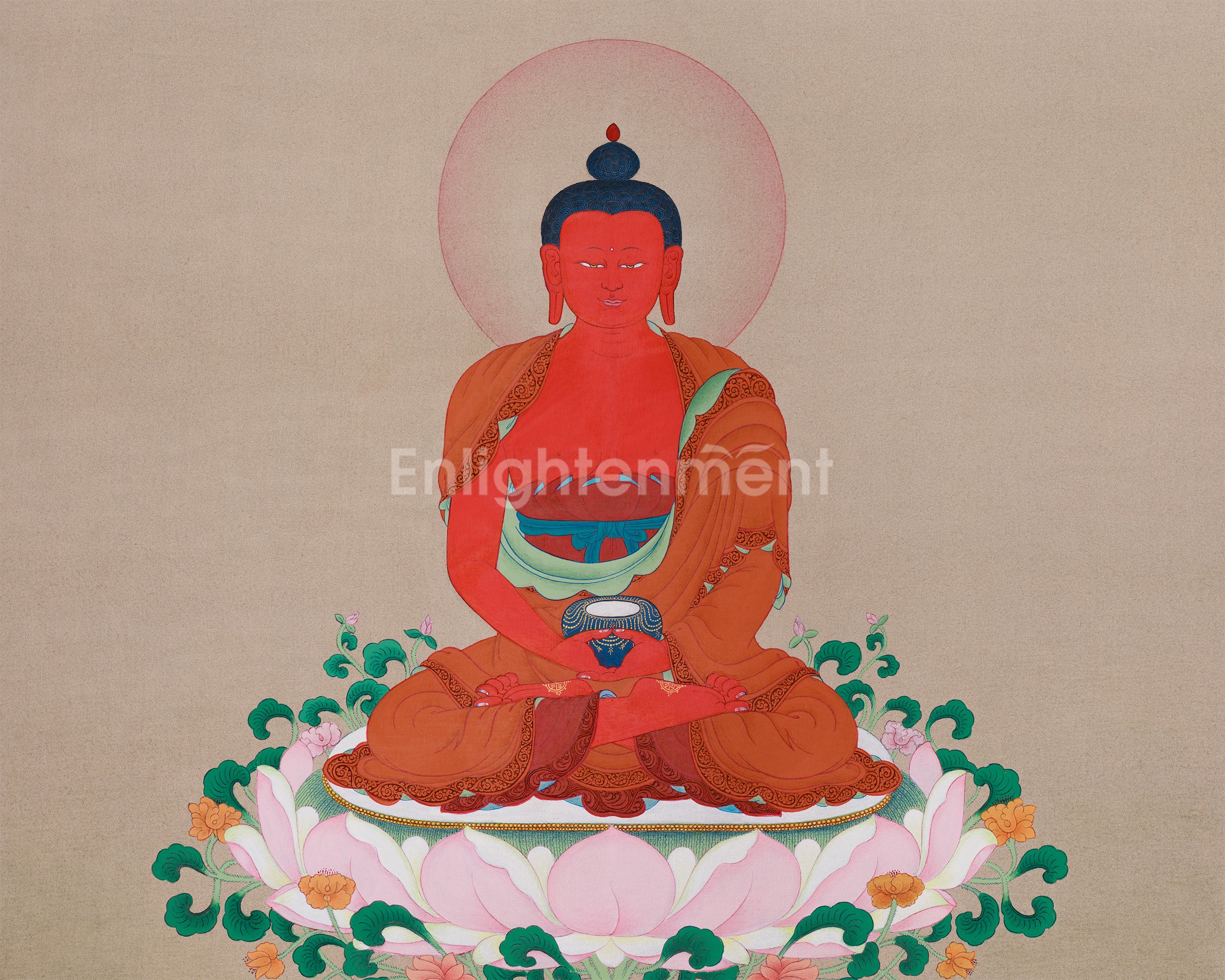 Tibetan Amitabha Buddha Painting | Symbol of Enlightenment and Pure Land Bliss