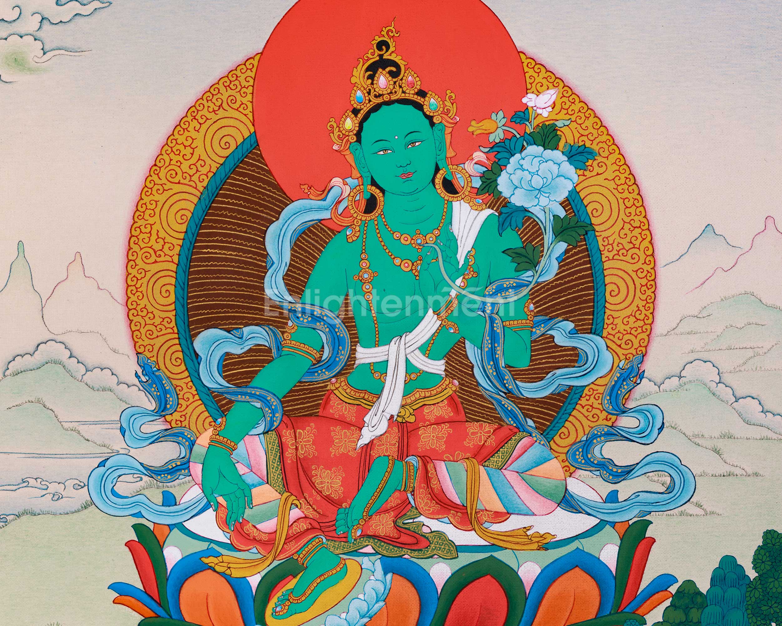 Mother Green Tara Thangka | The Female Bodhisattva