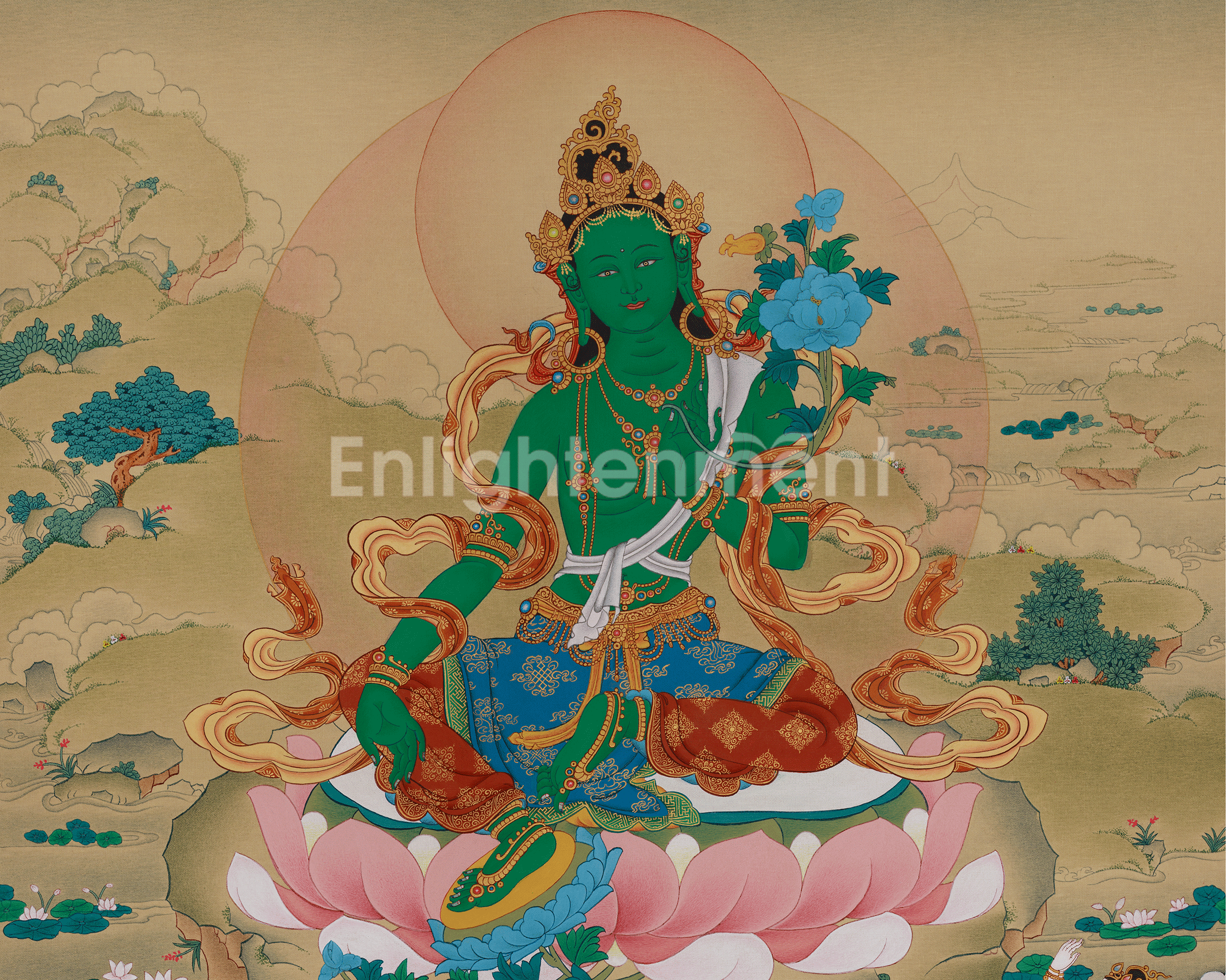 Green Tara Meditation Art | Compassion and Protection Deity