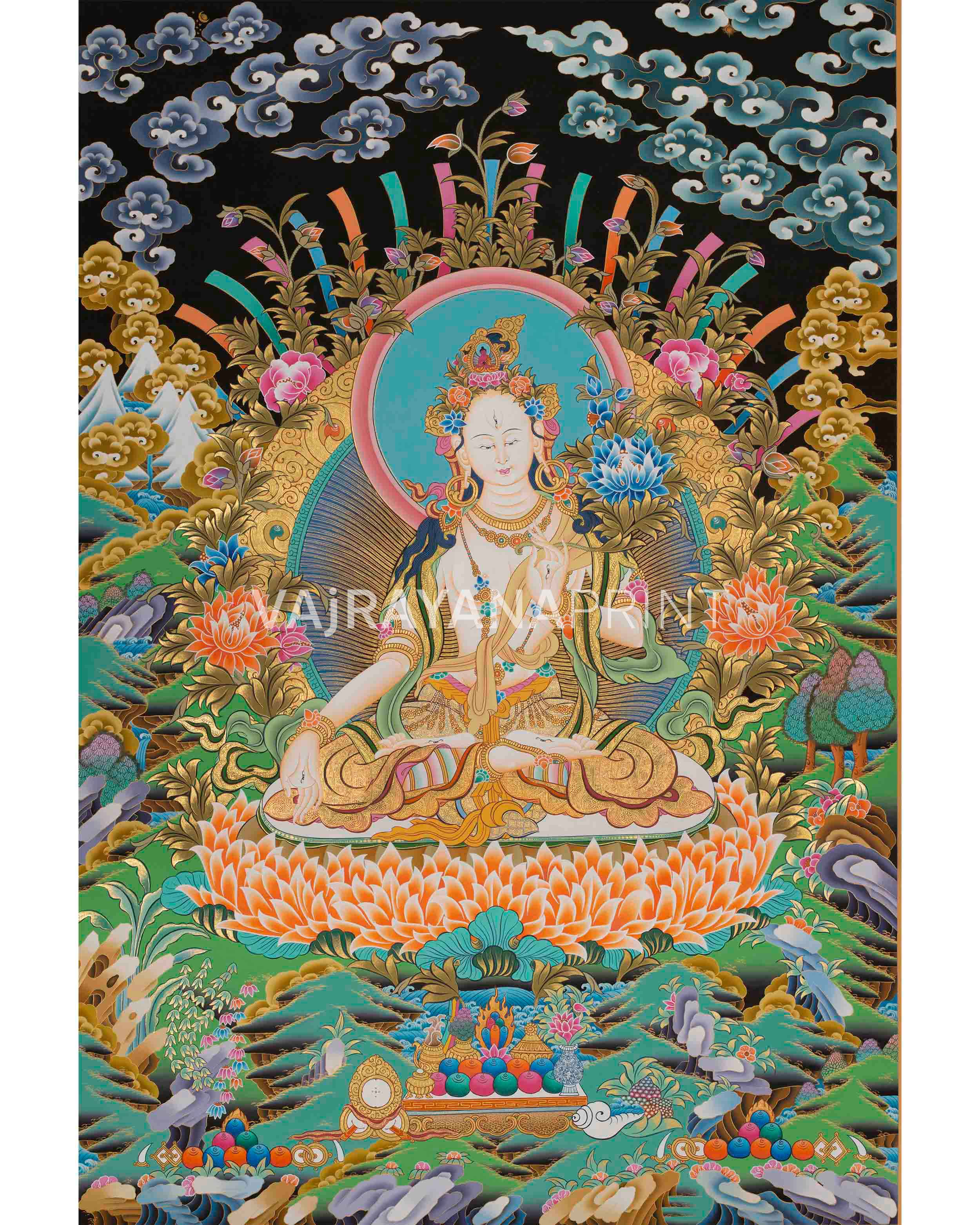Handpainted White Tara