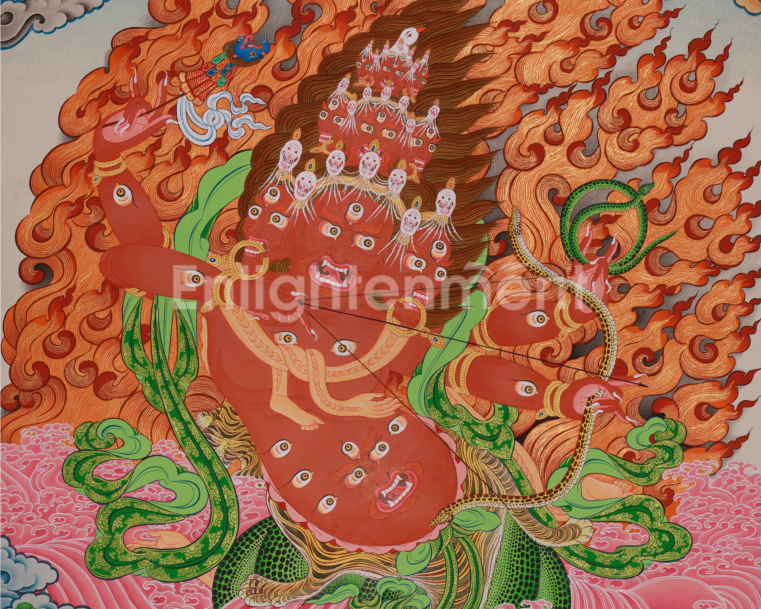 Sacred Rahula Thangka | Removing Obstacles and Negative Forces