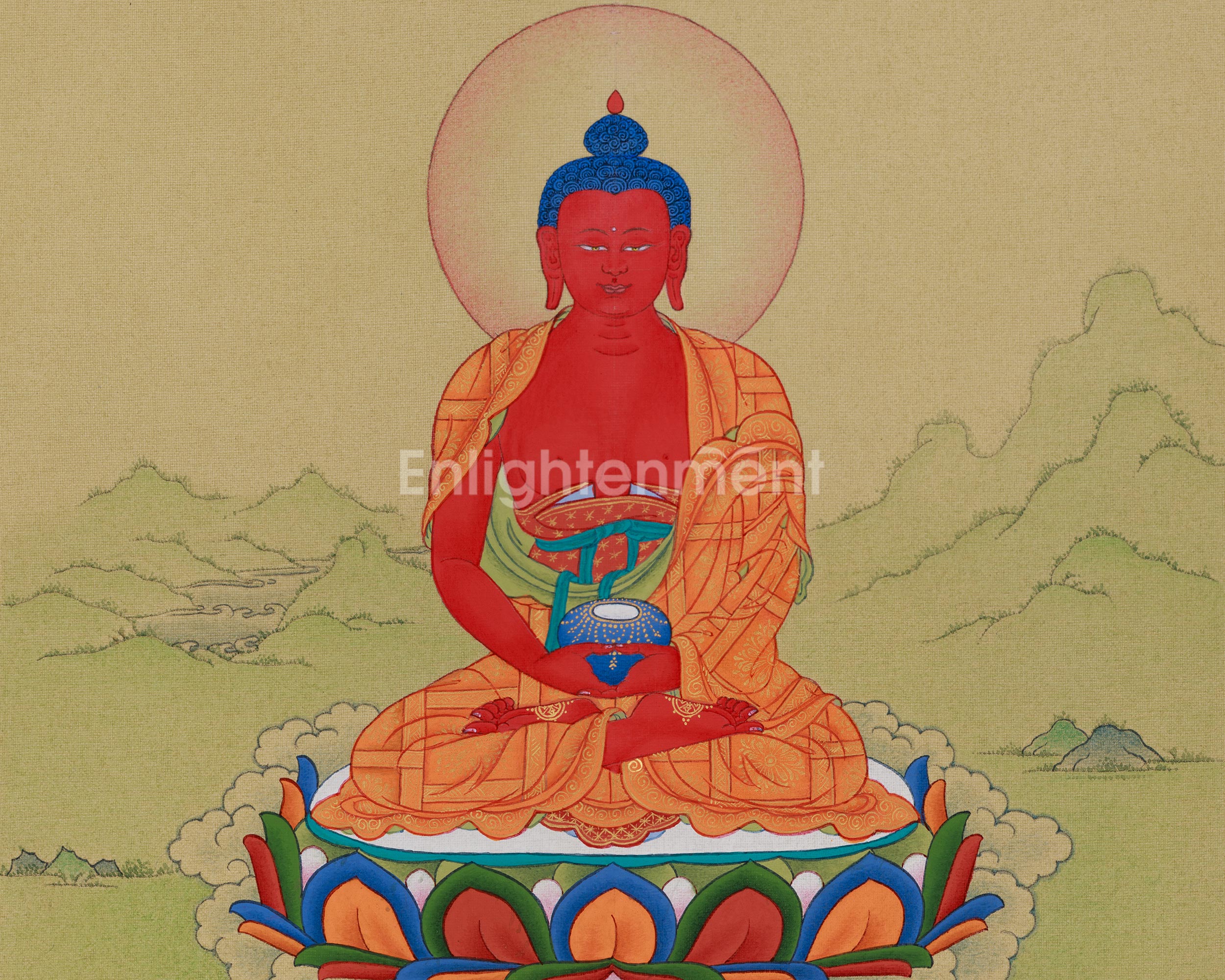 Traditional Thangka of Amitabha Buddha | A Divine Symbol of Compassion and Pure Land