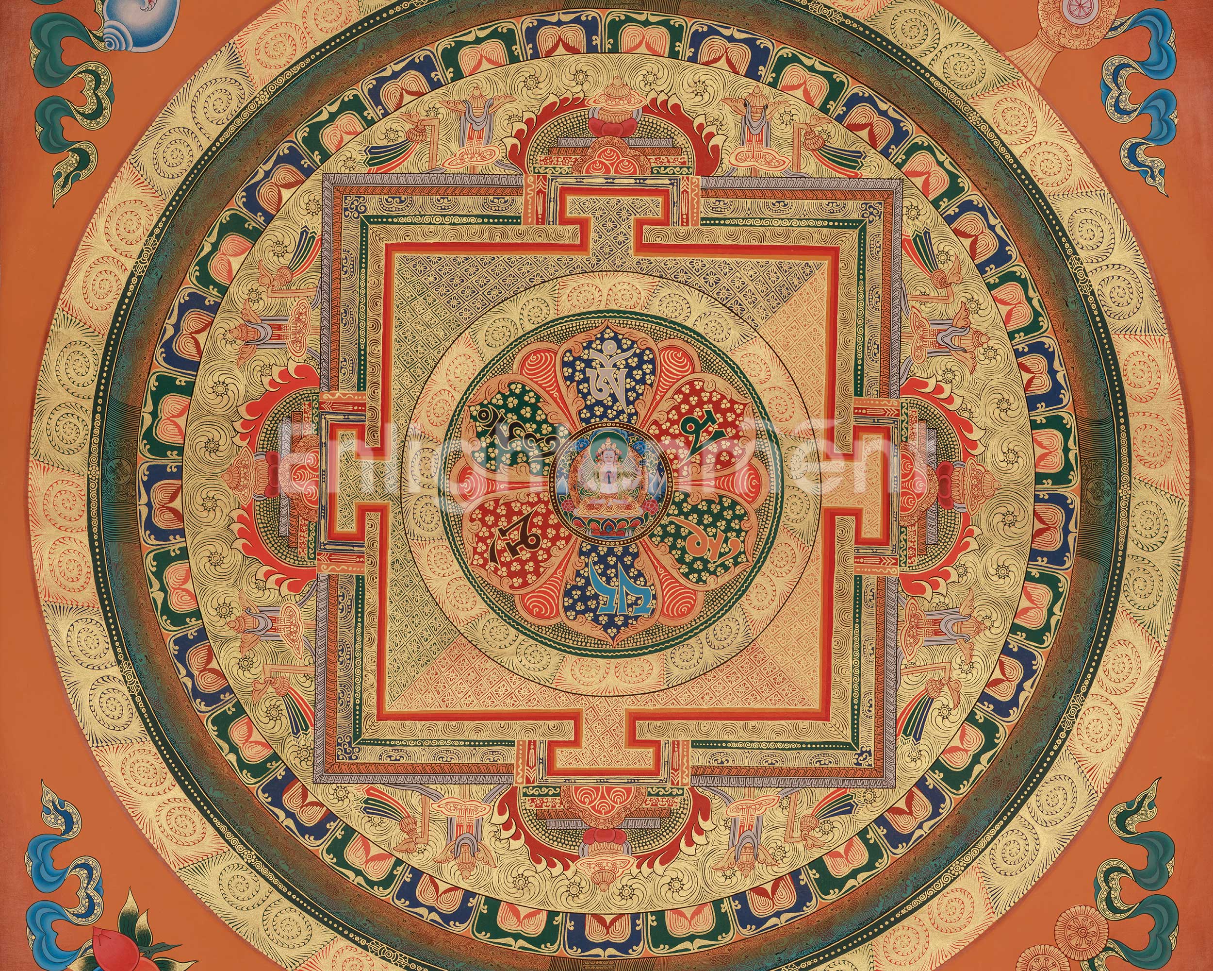 Chenrezig Mandala Art | Bodhisattva of Infinite Compassion | Sacred Artwork