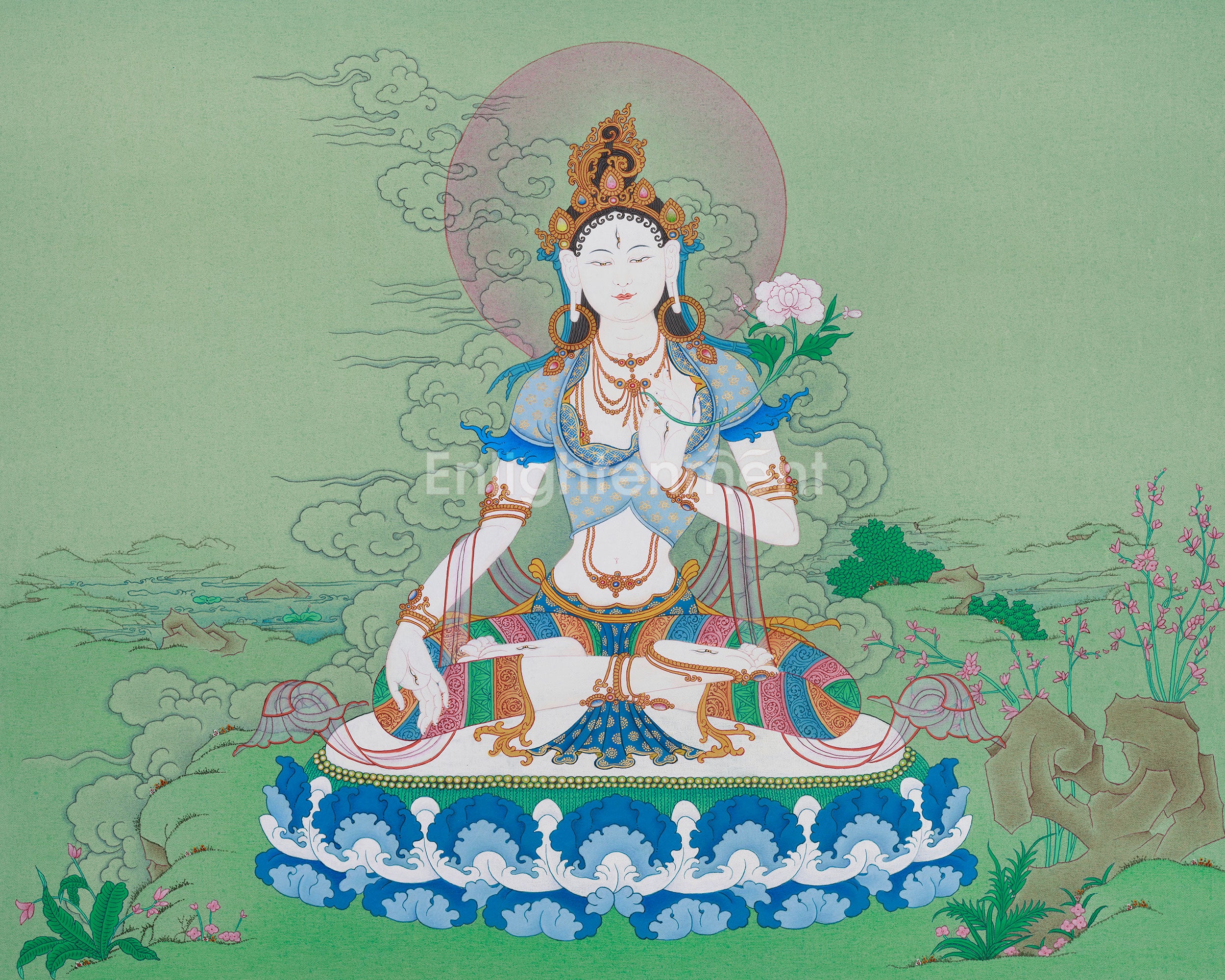 White Tara Bodhisattva of Longevity Thangka | A Symbol of Healing and Spiritual Well-being