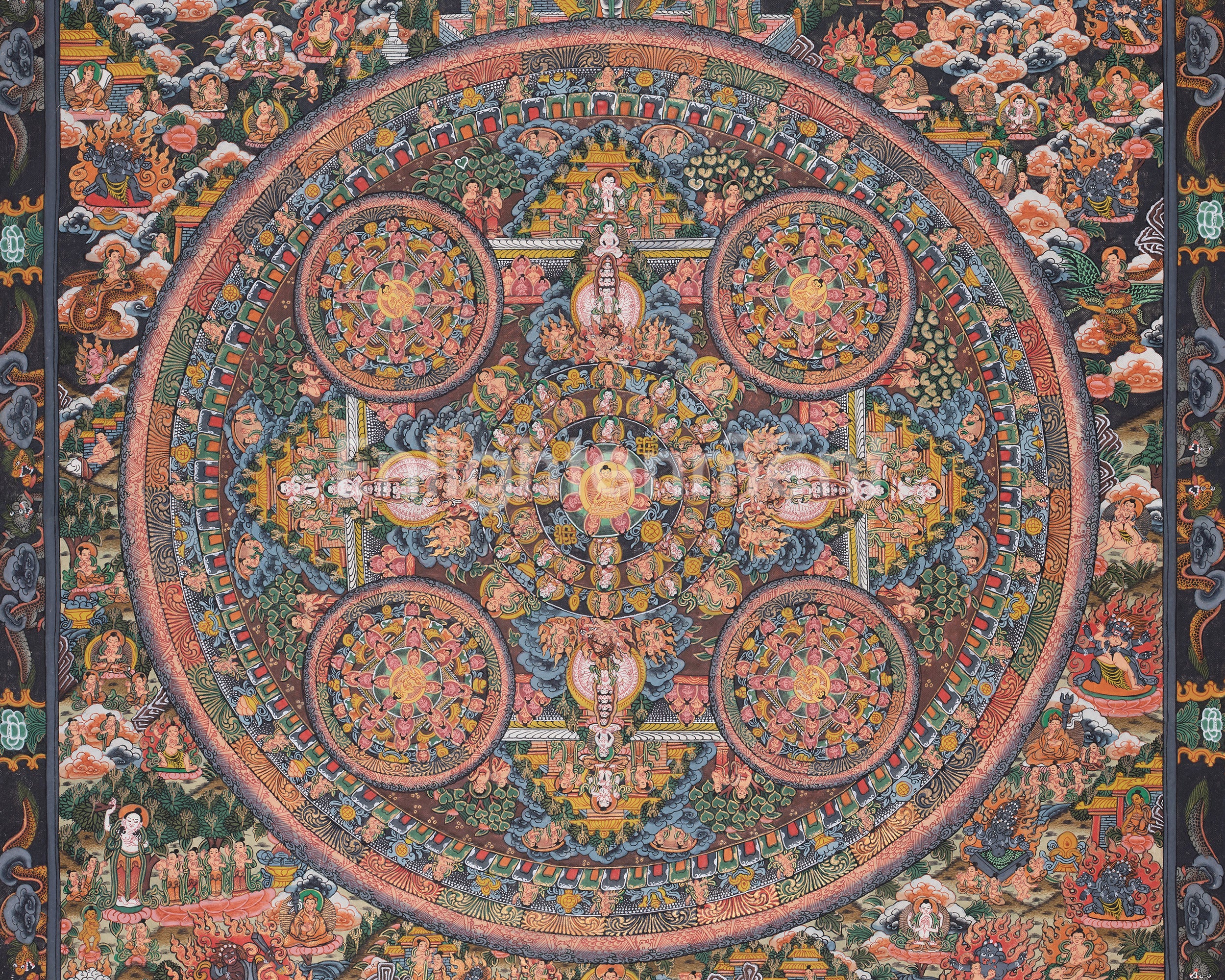 Traditional Buddha Mandala Thangka |Transformative Tibetan Spiritual Art