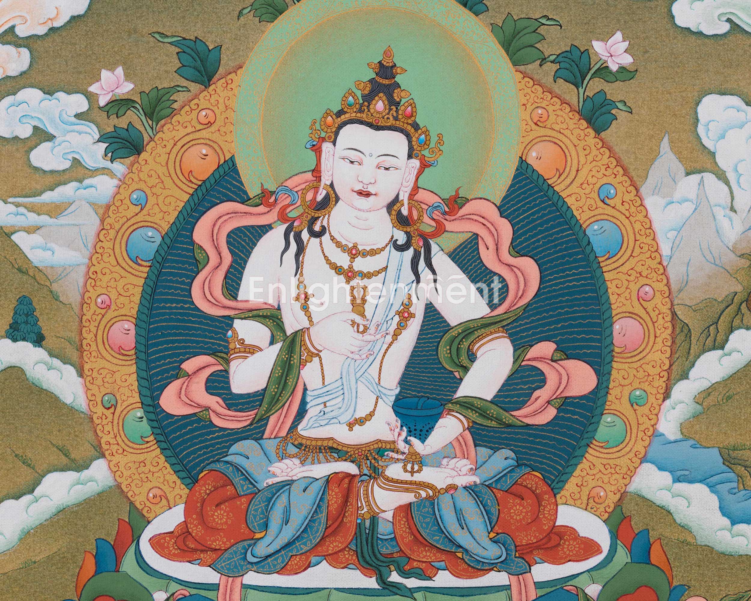 Sacred Vajrasattva Thangka | Traditional Dorje Sempa | For Spiritual Awakening Art