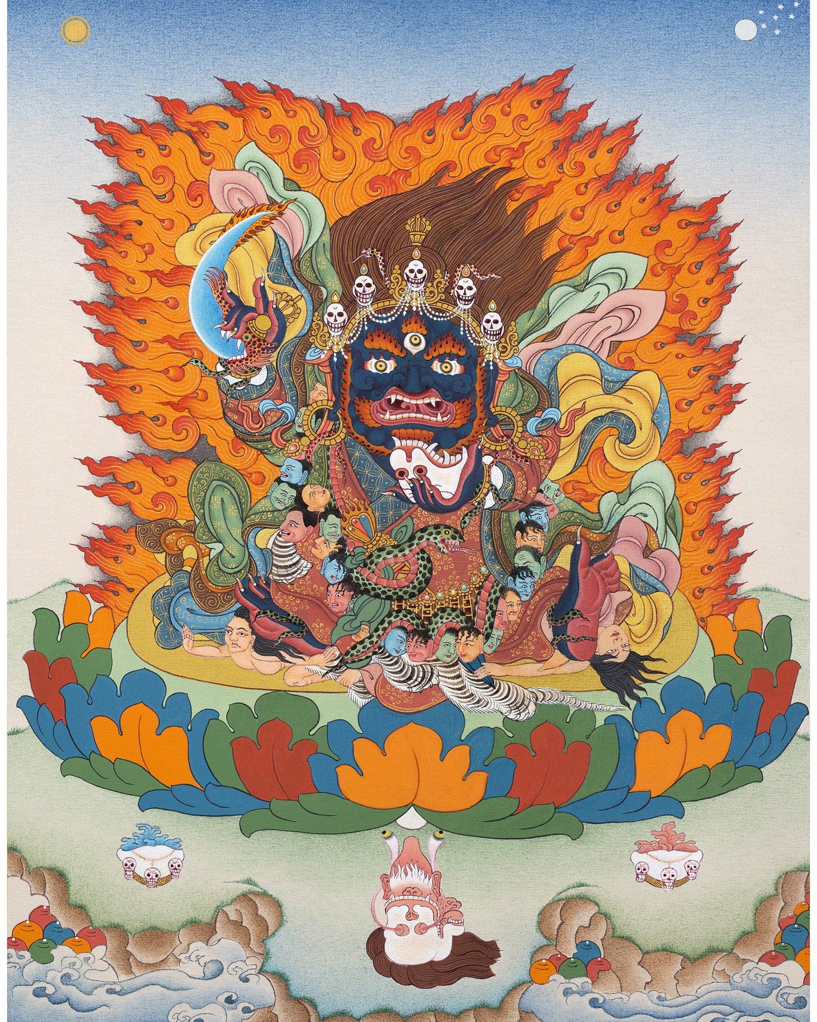 Mahakala Bernagchen | The Black Cloak | Tibetan Thangka Painting