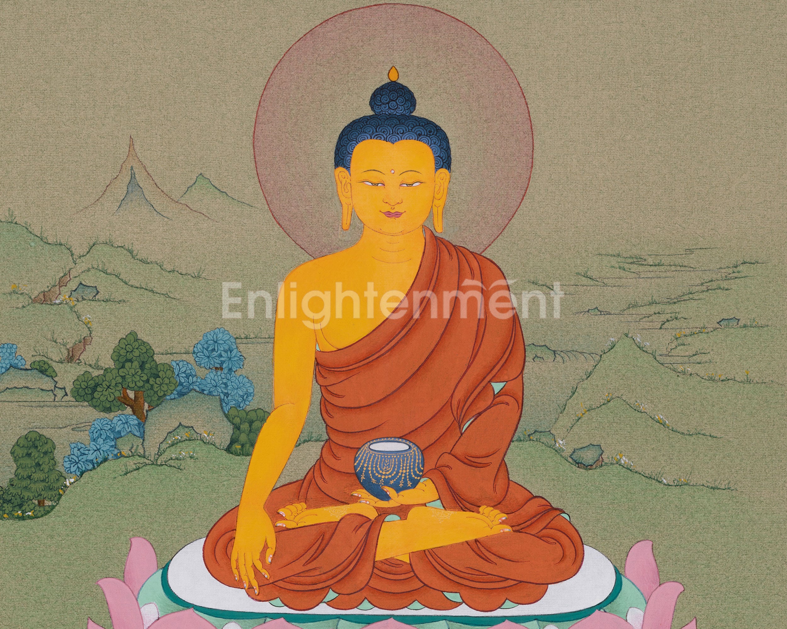 Sacred Shakyamuni Buddha Thangka | Peace and Enlightenment