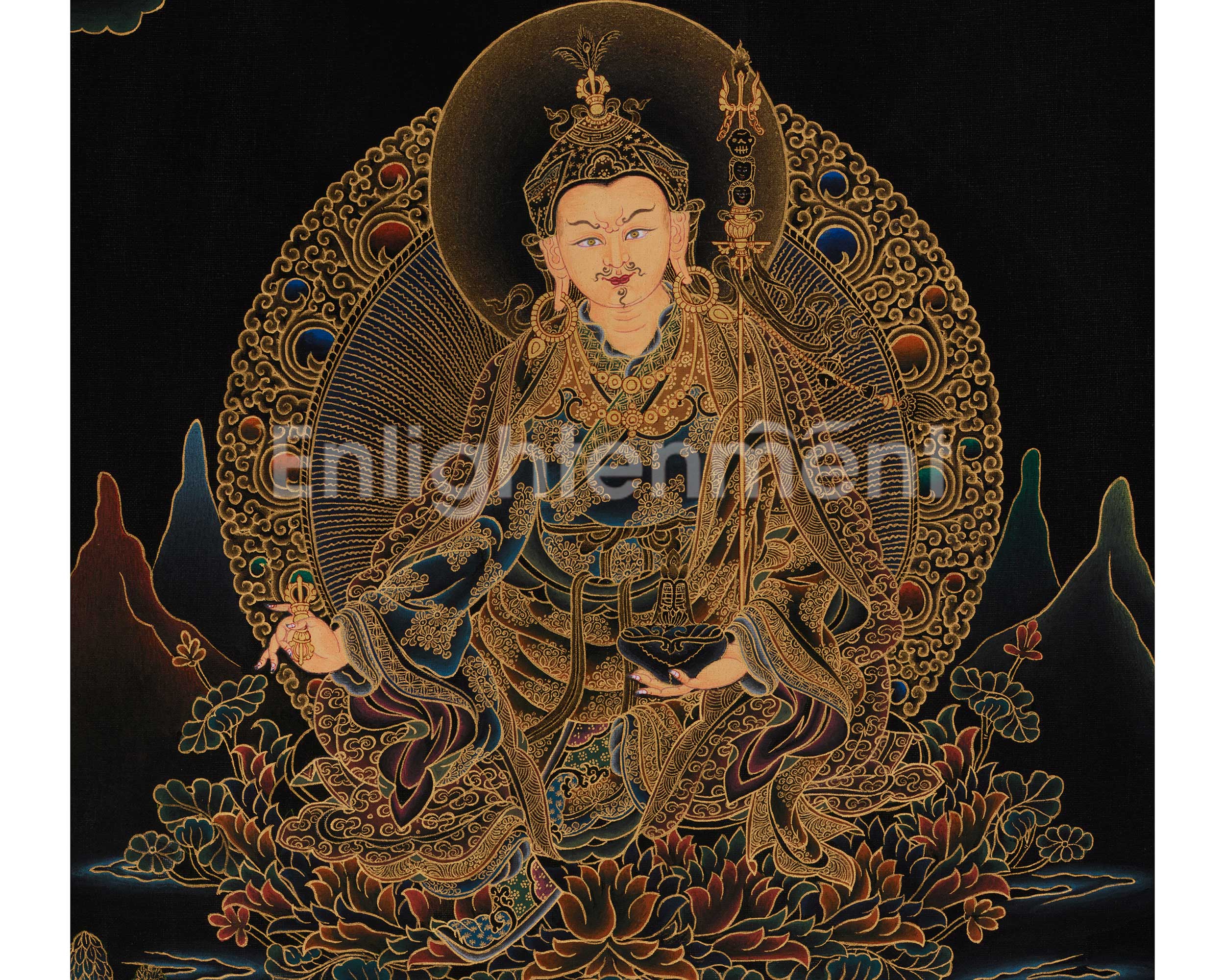 Guru Rinpoche Meditation Art | Tibetan Buddhist Master | Profound Wisdom Deity
