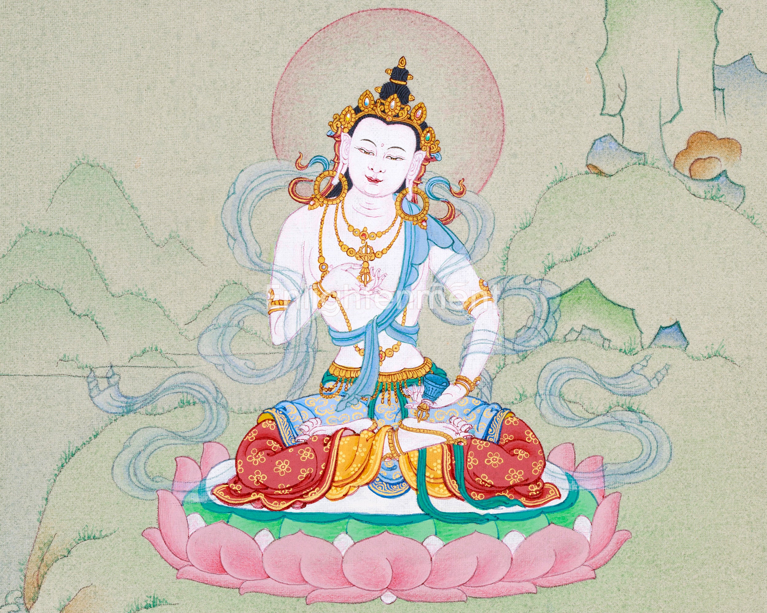 Dorje Sempa Art - Small Hand-Painted Vajrasattva Thangka