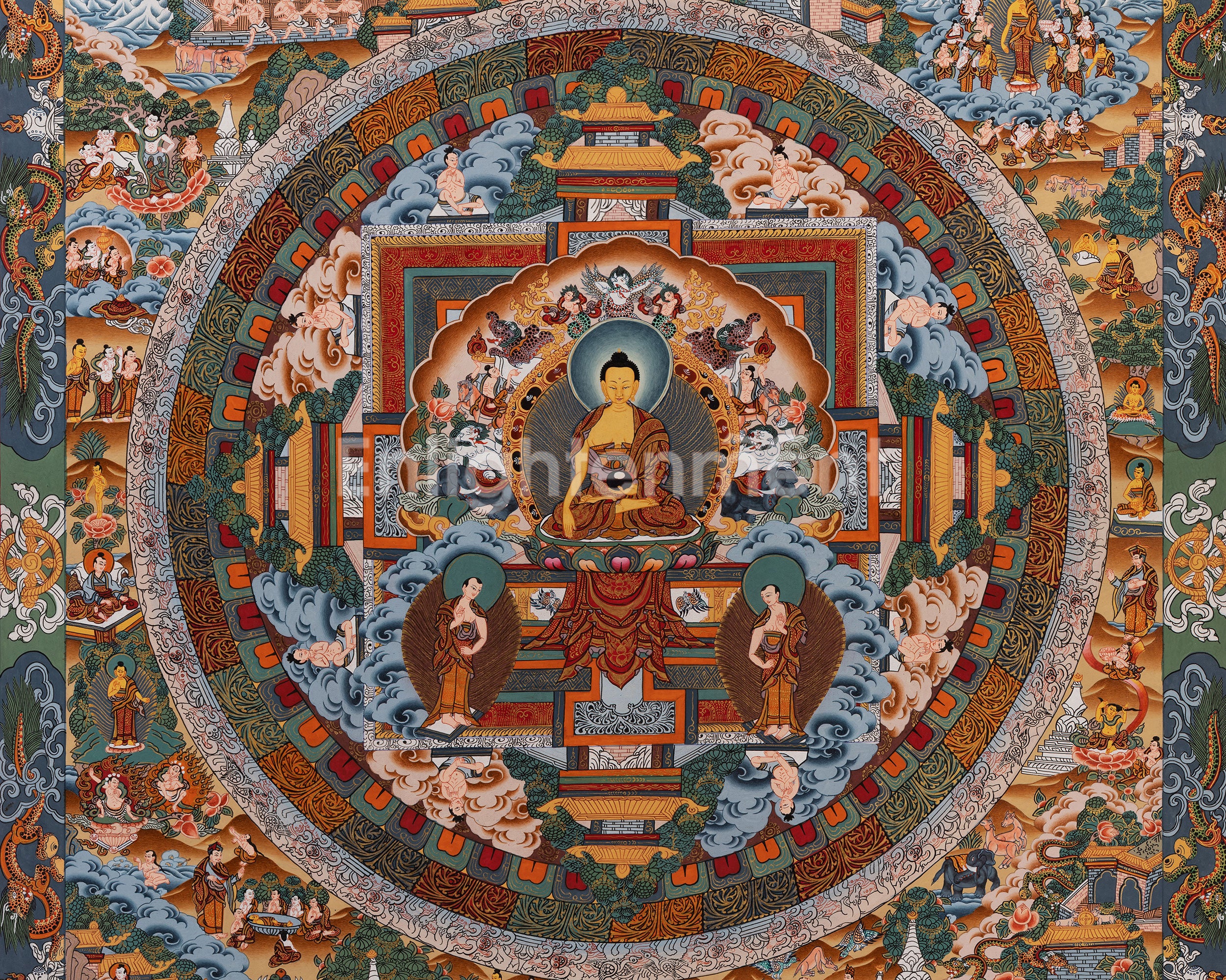 Masterpiece Art of Shakyamuni Gautama Buddha | Original Hand-Painted Tibetan Thangka