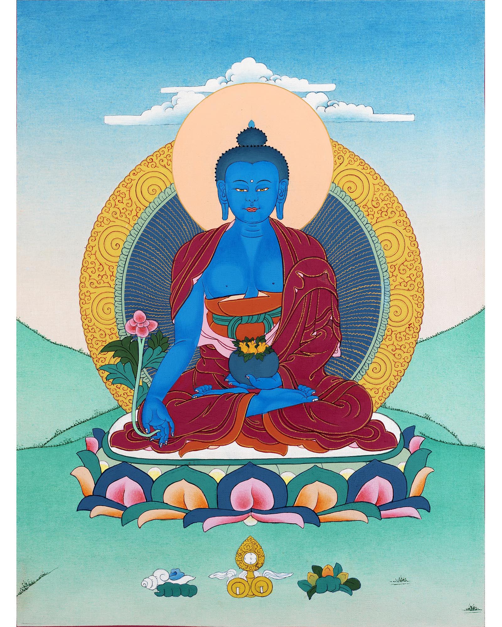 Blue Medicine Buddha | Thangka Art | Menla