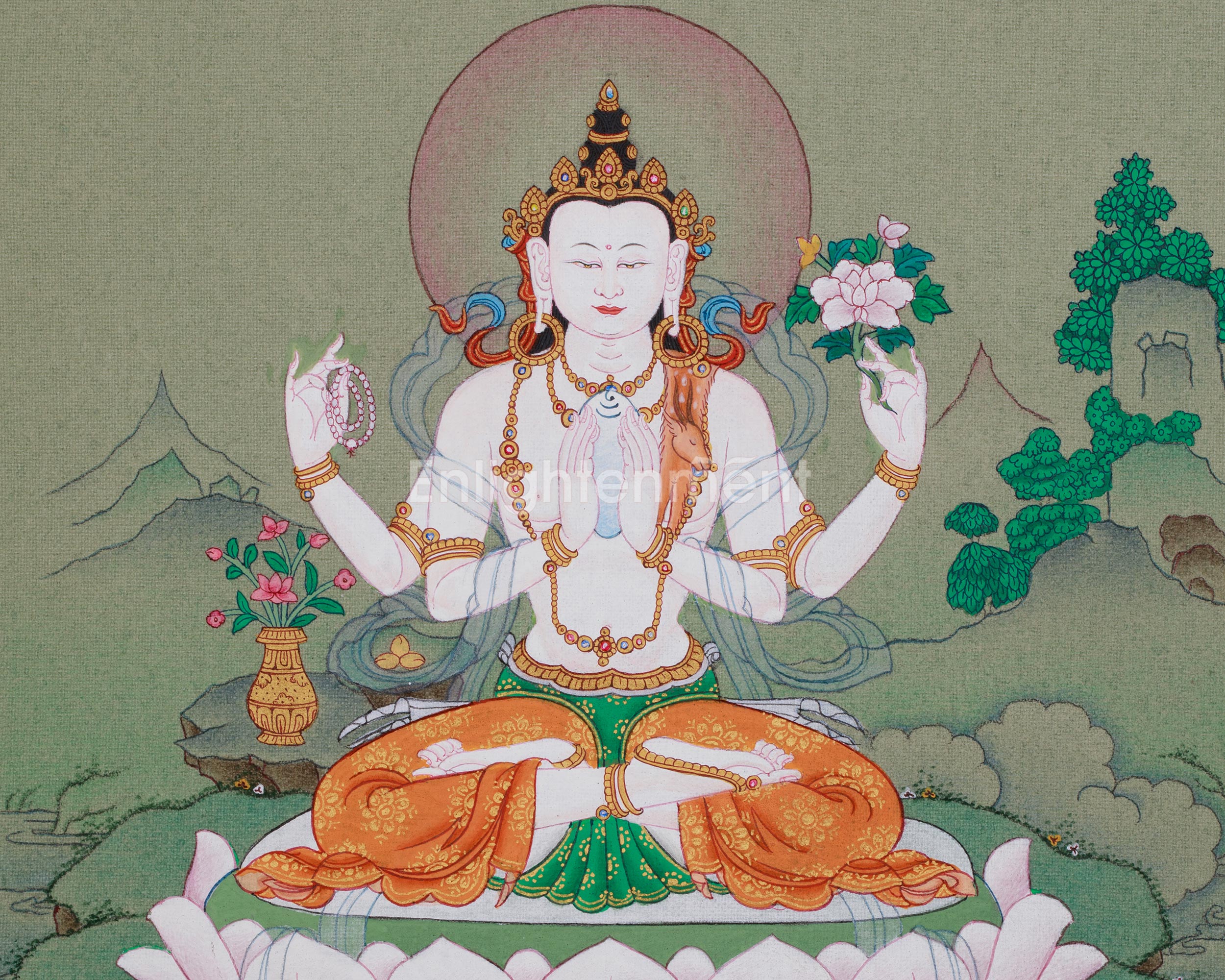 Chenrezig Blessings Thangka | A Sacred Symbol of Compassion