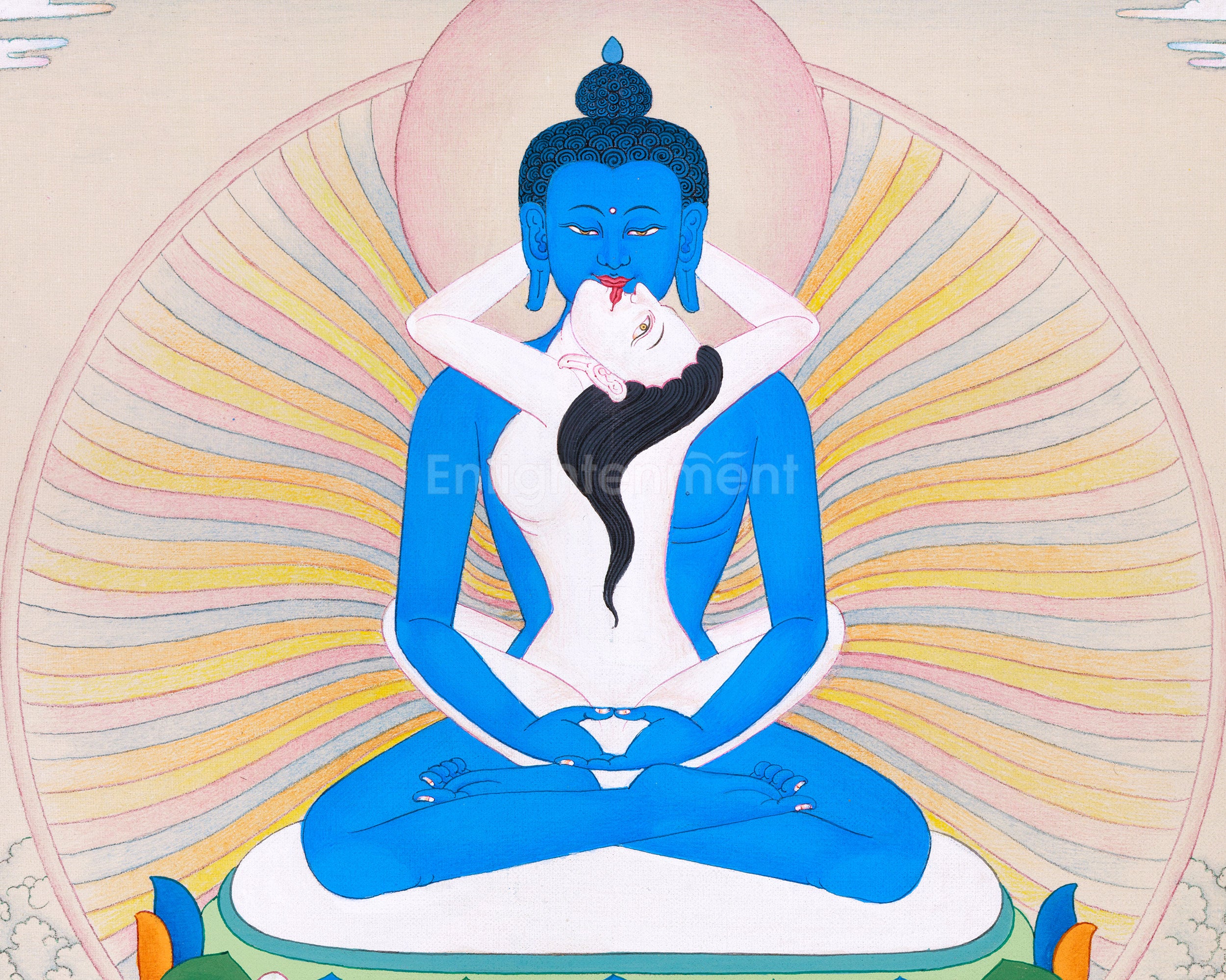 Refined Adi-Buddha Samantabhadra Thangka - Spiritual Artwork