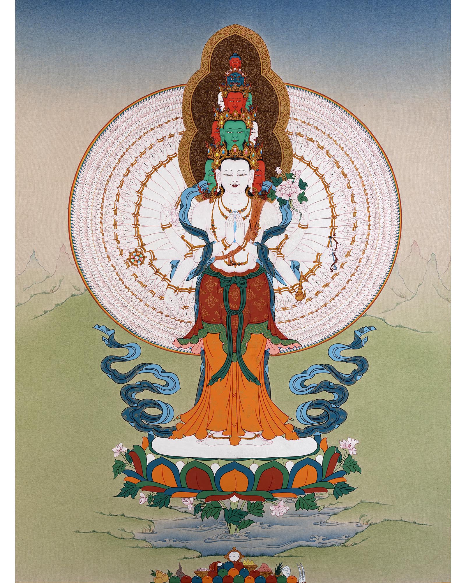 1000 armed Chenrezig Thangka | Traditional Art