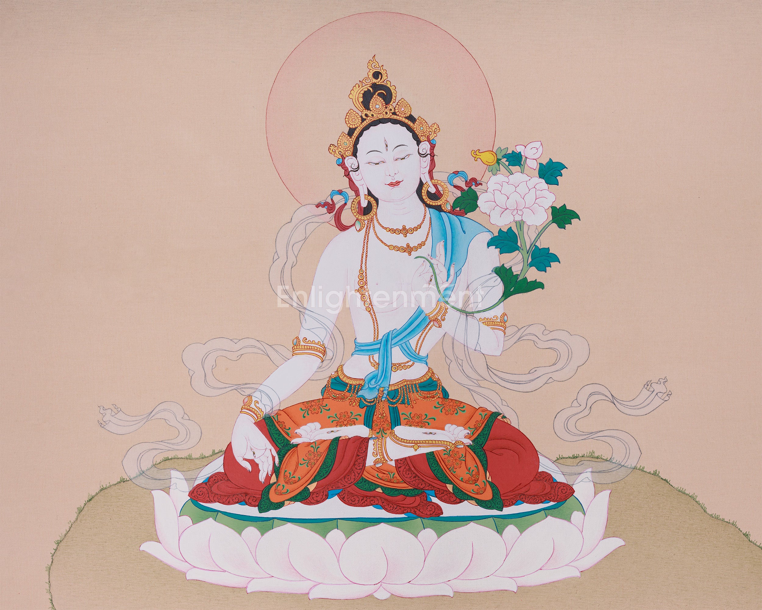 Longevity Goddess, White Tara Thangka | Deity of Healing and Compassion