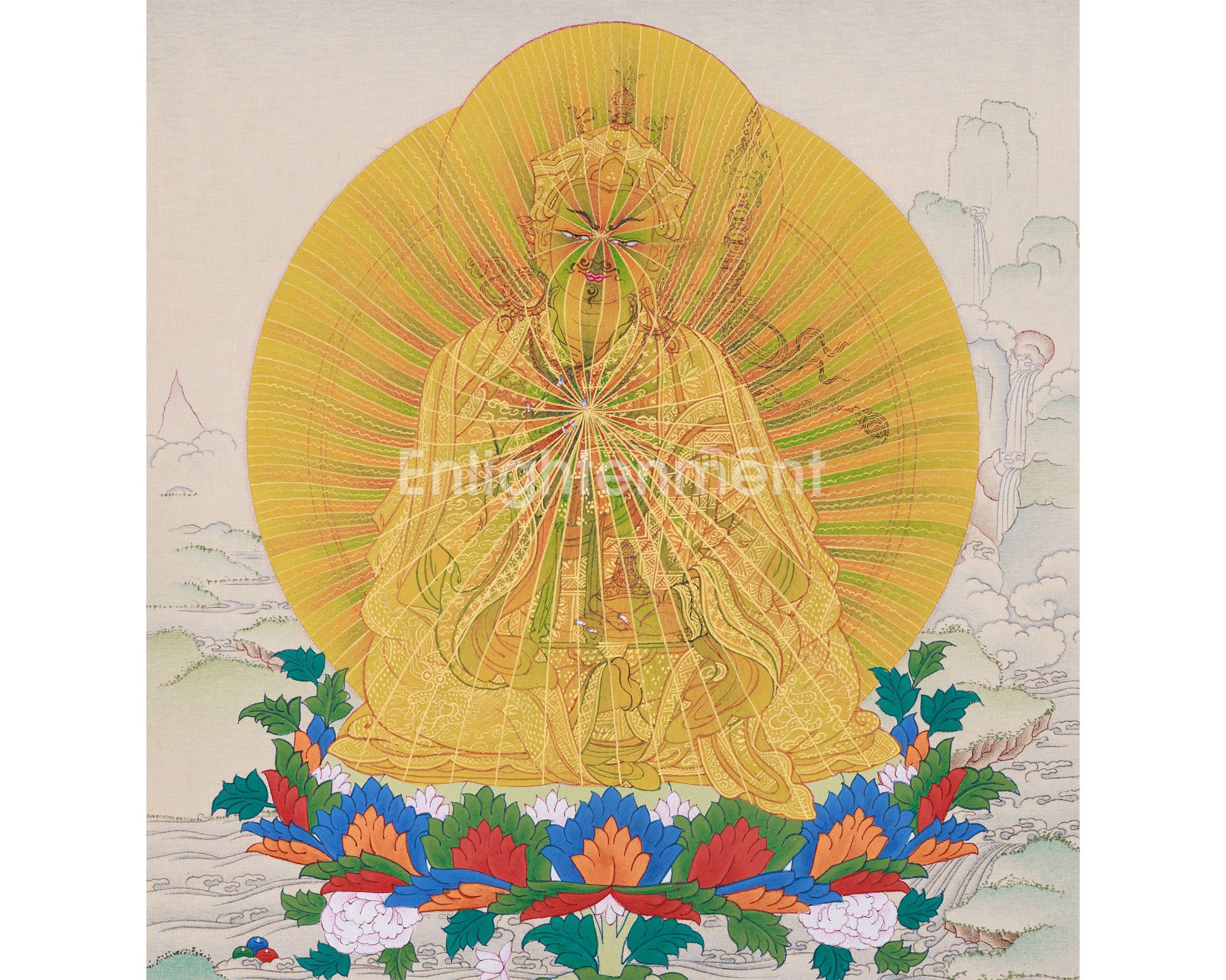 Himalayan Guru Rinpoche Painting | The Lotus Born Master of Tibetan Buddhism