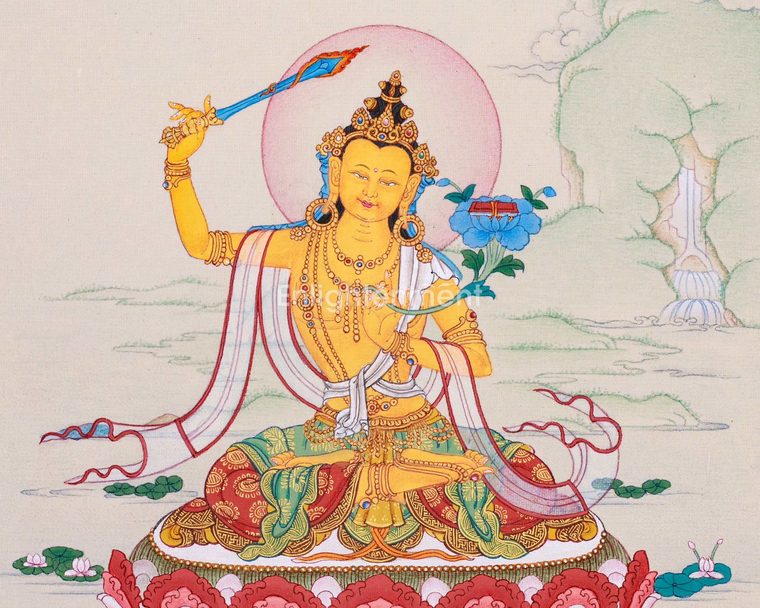Manjushri Art, Hand painted Thangka