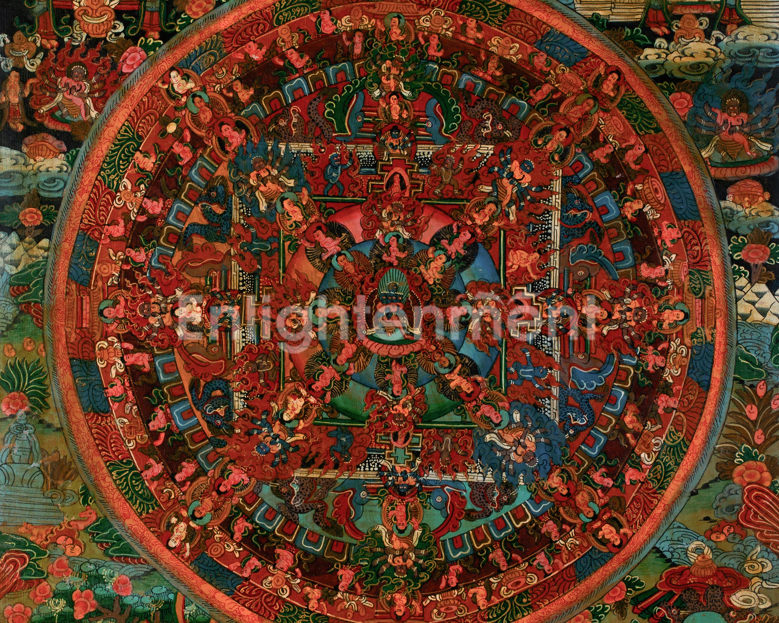 Chakrasambhara Mandala Thangka | Tantric Deity Wall Hanging